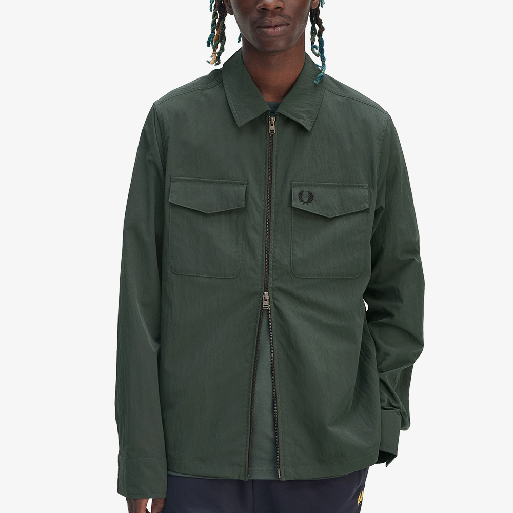 프레드페리 집 스루 오버셔츠 코트그린(Fred Perry Zip Through Overshirt Court Green) - 4