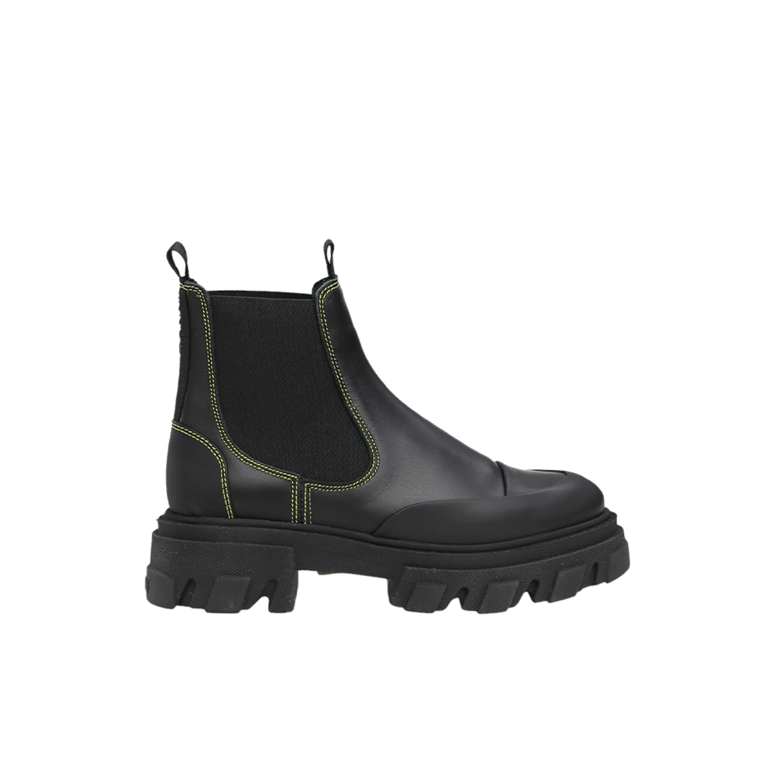 (W) 가니 카프 레더 첼시 부츠 블랙((W) Ganni Calf Leather Chelsea Boots Black)