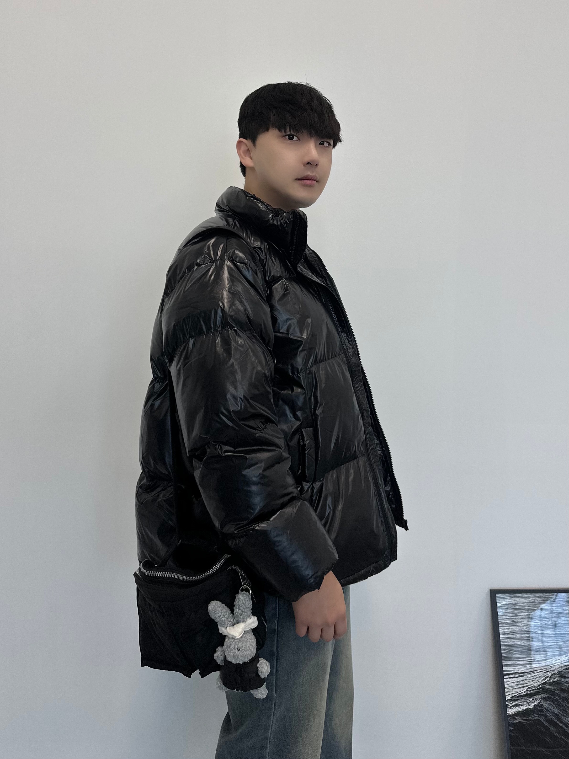 Porter Force Shoulder Bag S Black 착용 스타일