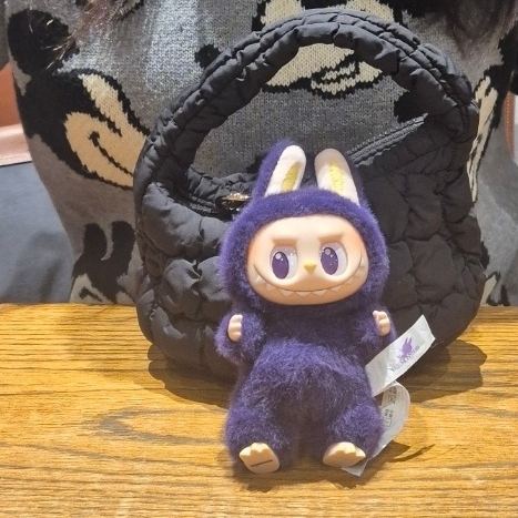 Pop Mart Labubu x Pronounce Lucky Fairy Toy Keyring, COS Quilted Micro Bag Black 착용 스타일