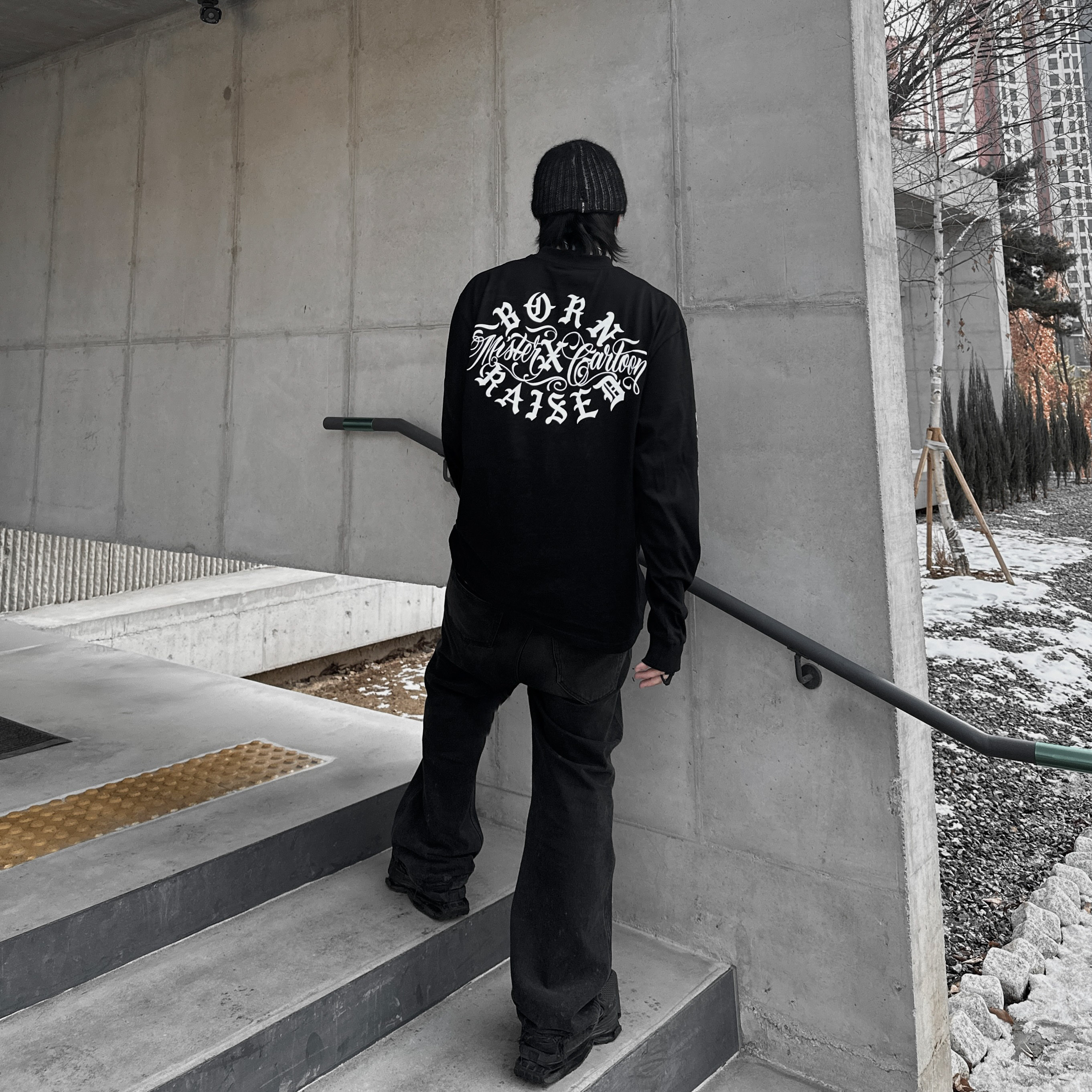 Icyto Shield Jeans Black, Nike x Matthew M Williams Zoom 004 Triple Black 착용 스타일 - 4