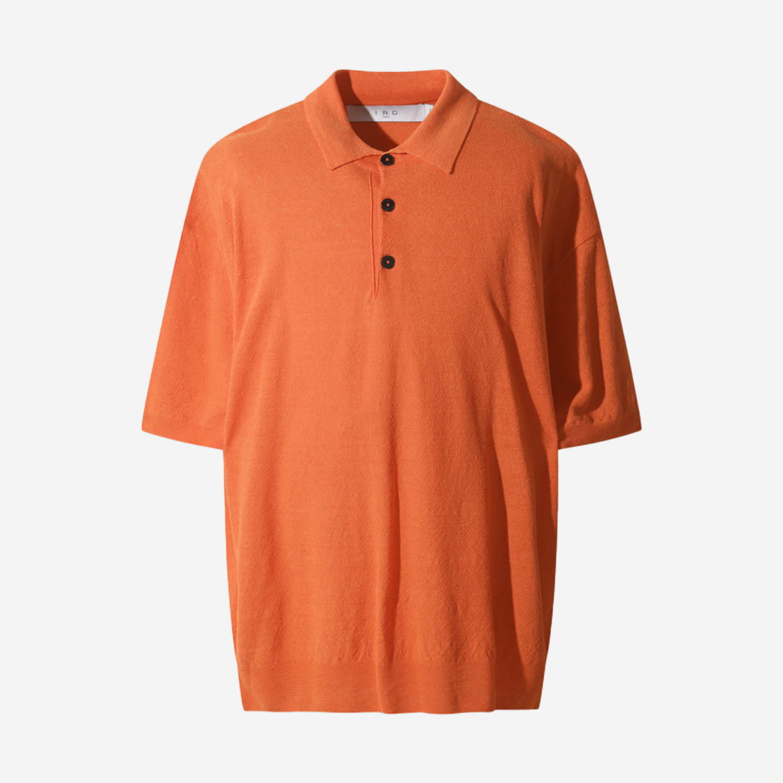 IQWBM24701ORX Iro Linen Turtleneck Short-Sleeved Sweater Orange