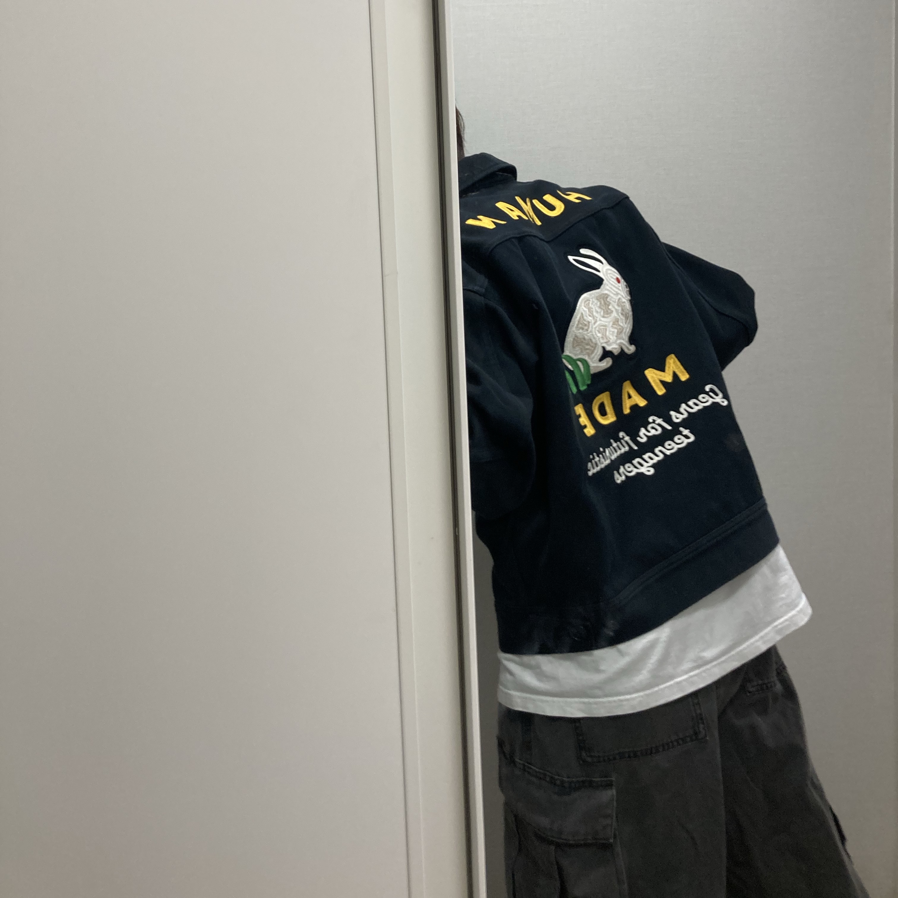 Human Made Zip-Up Work Jacket Navy 착용 스타일
