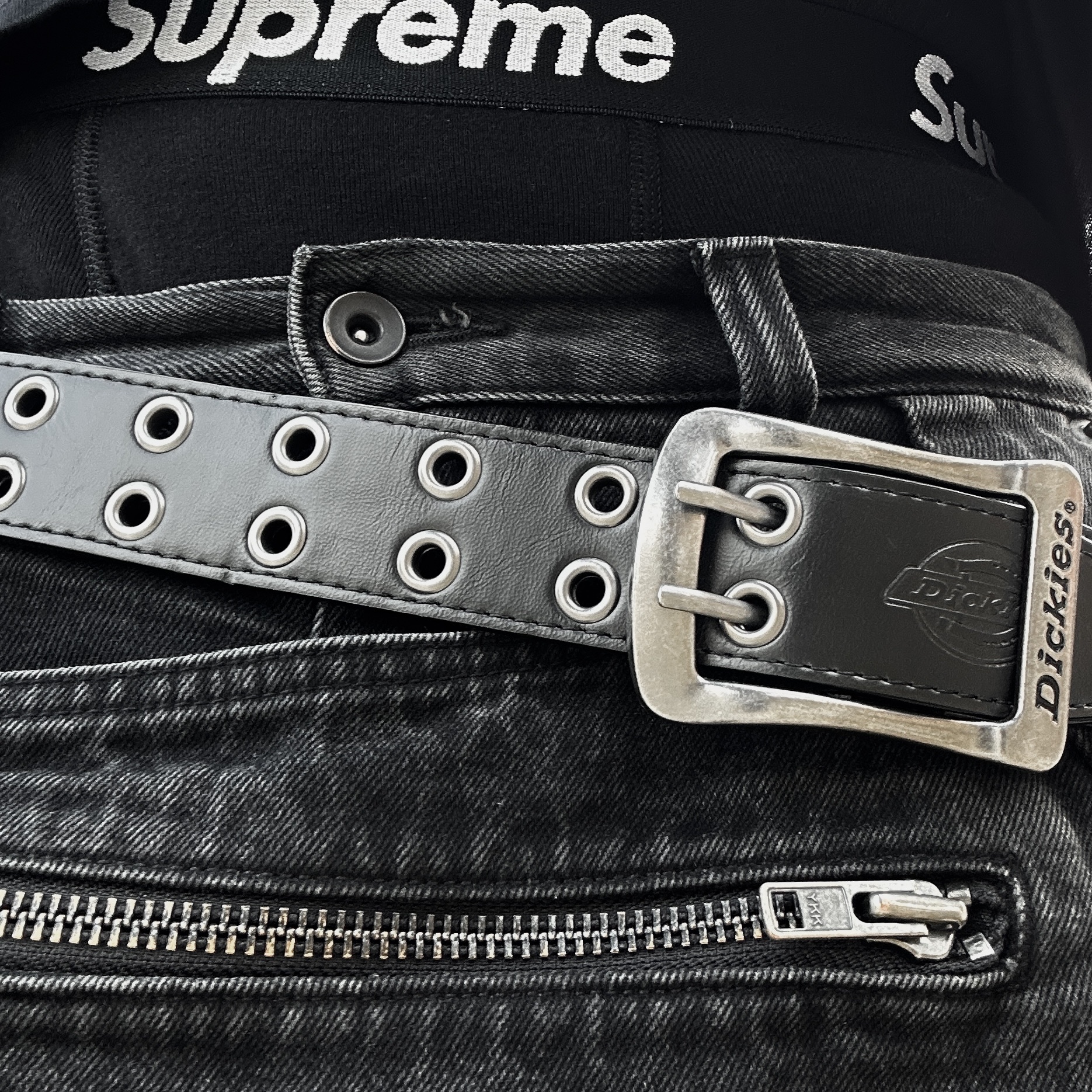 Icyto Shield Jeans Black, Nike x Matthew M Williams Zoom 004 Triple Black 착용 스타일 - 8