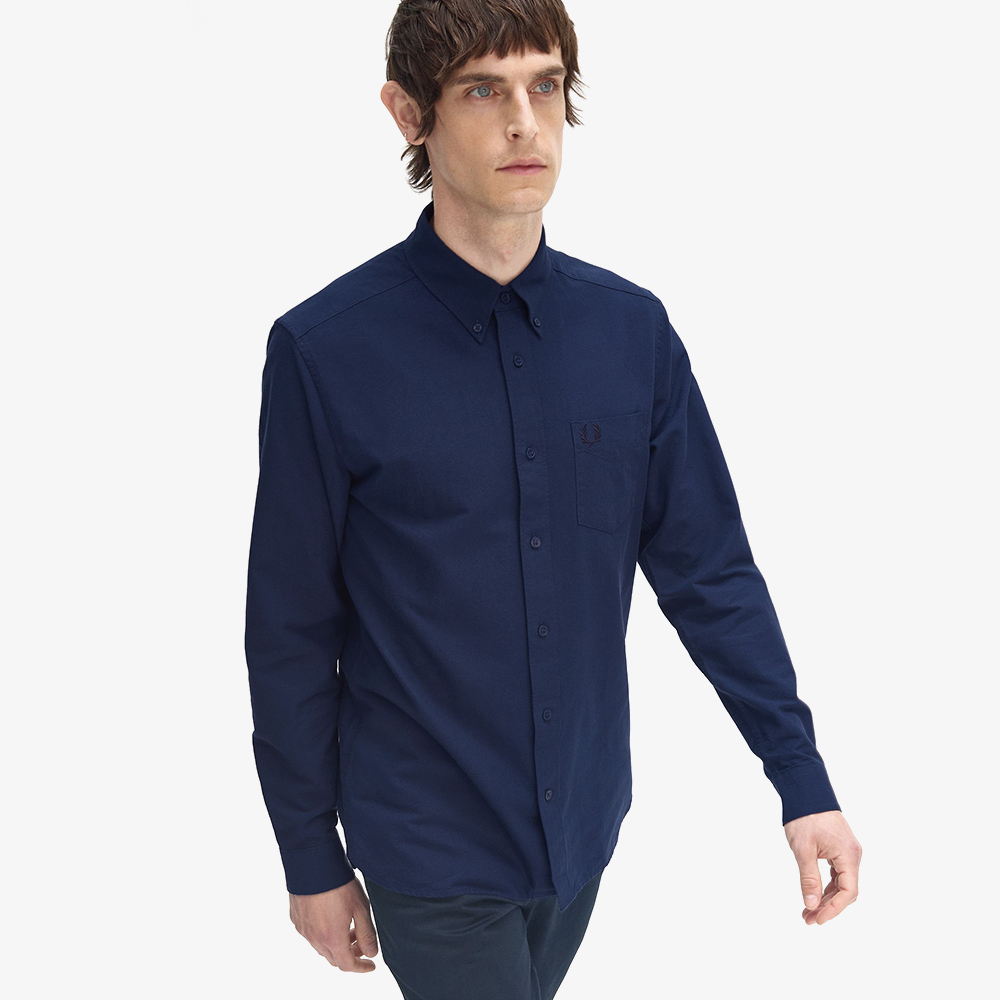 프레드페리 롱 슬리브 옥스포드 셔츠 테니스블루(Fred Perry Long Sleeve Oxford Shirt Tennis Blue) - 4