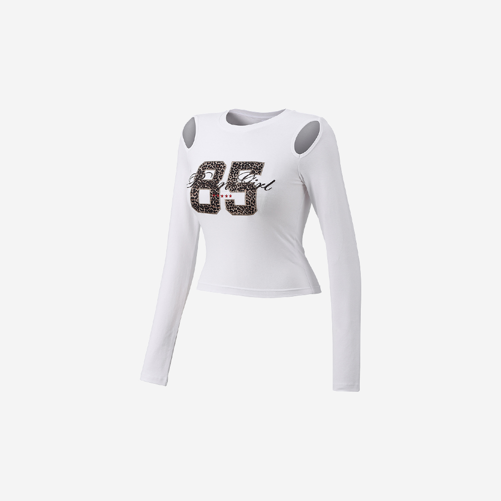 본투윈 우먼스 본걸 레오파드 크롭 롱슬리브 화이트(BORN TO WIN W Born Girl Leopard Crop Longsleeve White) - 2