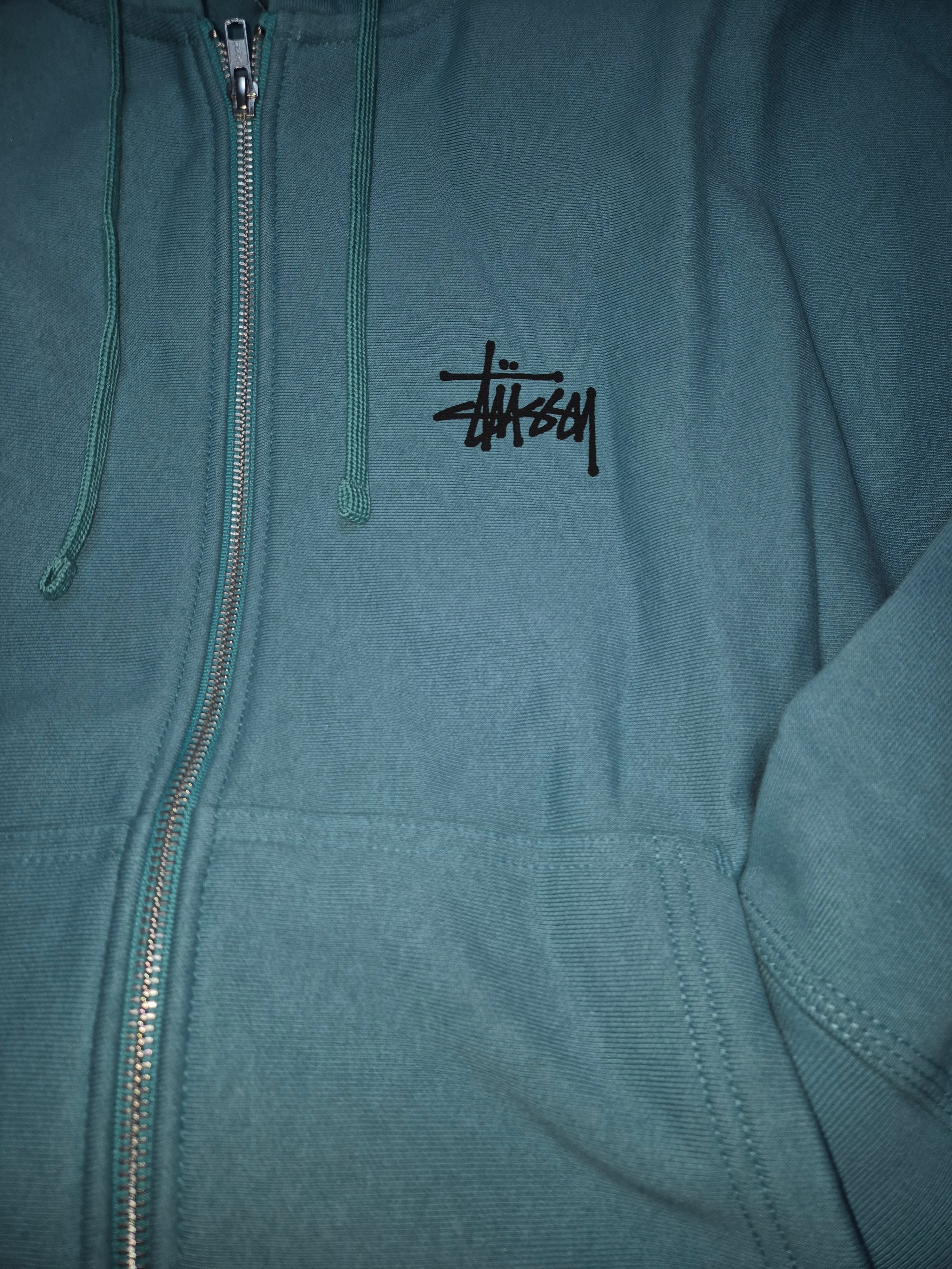 Stussy Basic Stussy Zip Hoodie Ocean 2024 착용 스타일 - 2