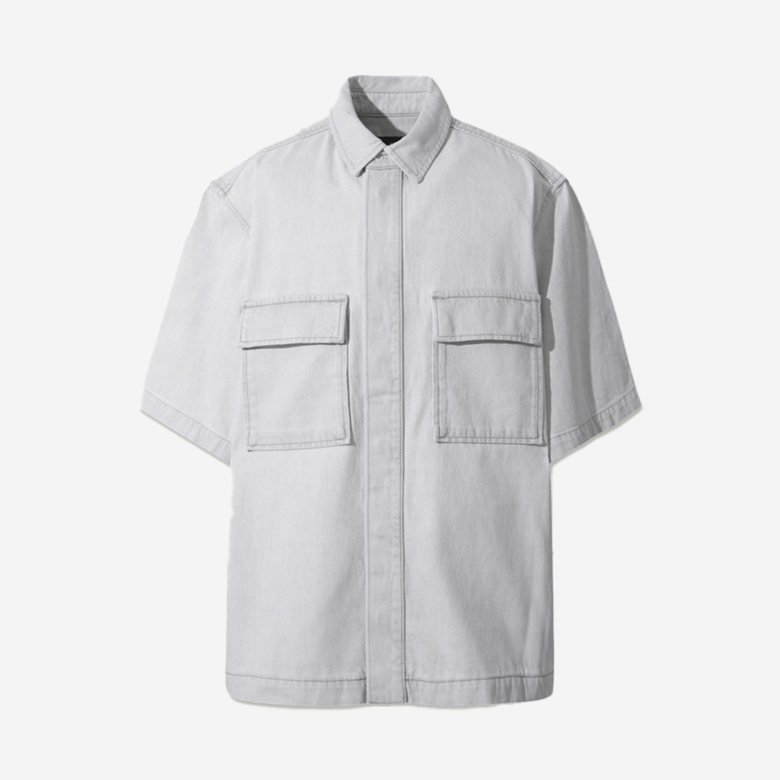 IRSCM24001GYL Iro Ivera Twill Denim Pocket Short-Sleeved Shirt Grey