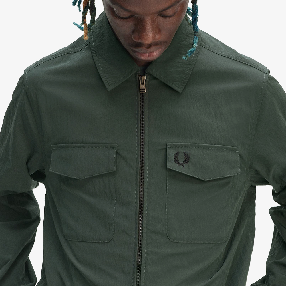 프레드페리 집 스루 오버셔츠 코트그린(Fred Perry Zip Through Overshirt Court Green) - 5