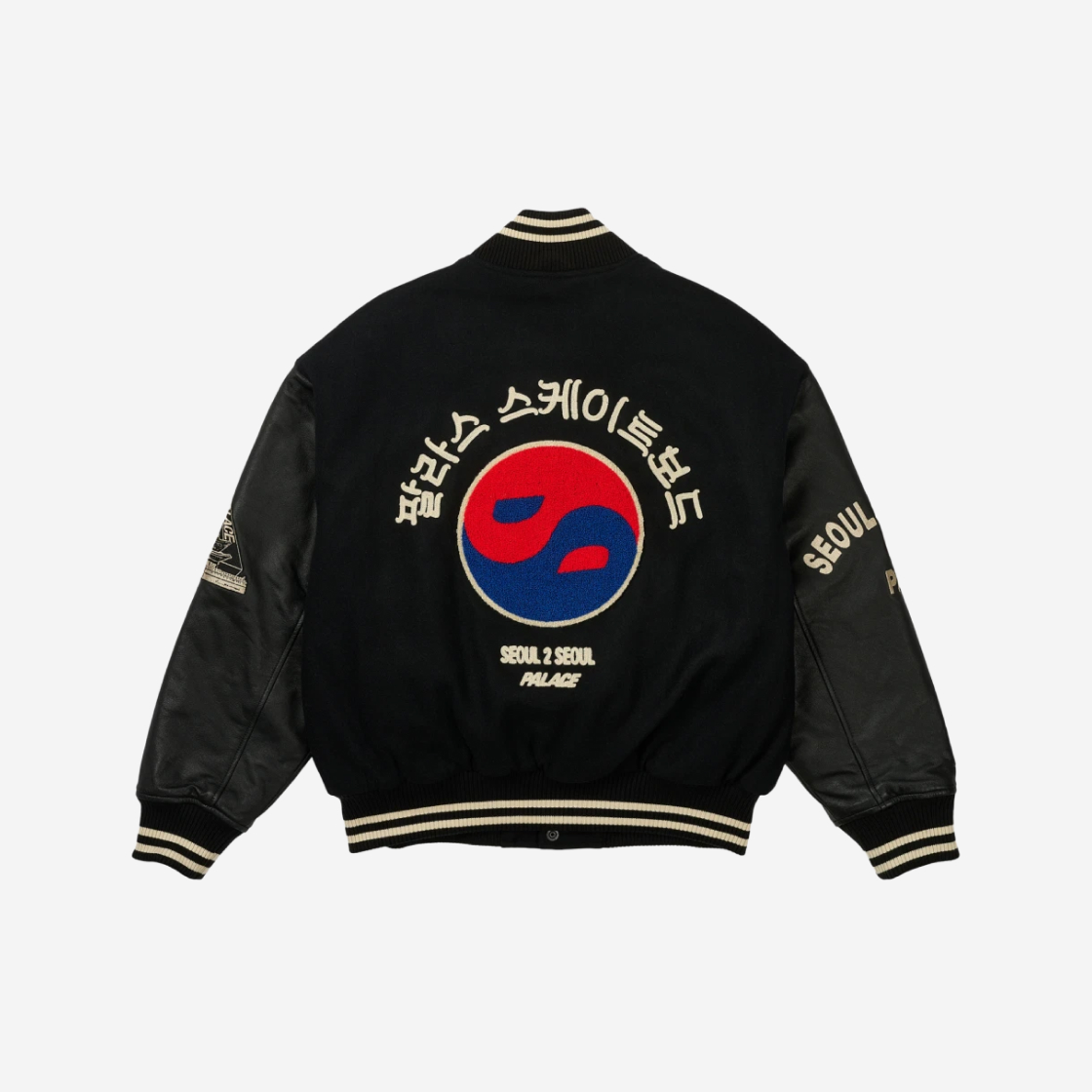 팔라스 서울 2 서울 바시티 자켓 블랙 - 25SS(Palace Seoul 2 Seoul Varsity Jacket Black - 25SS)