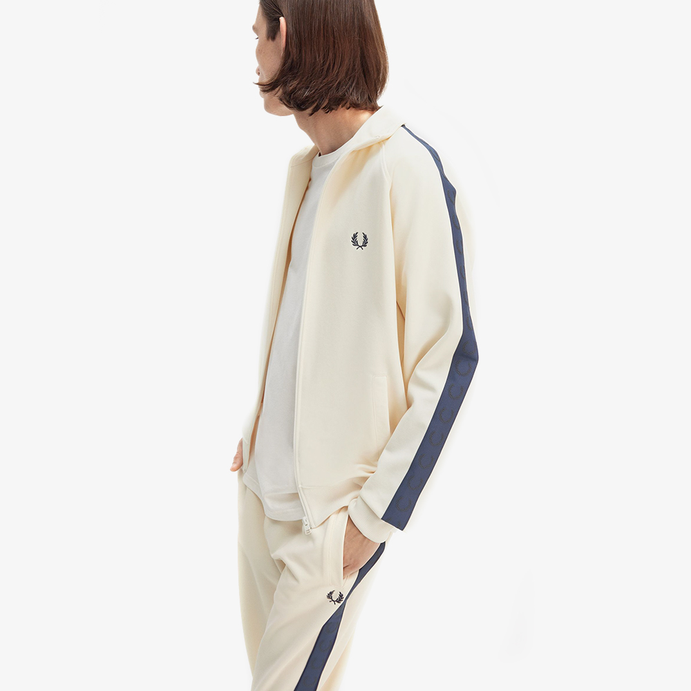 프레드페리 컨트라스트 테잎 트랙재킷 에크루/테니스블루(Fred Perry Contrast Tape Track Jacket Ecru/Tennis Blue) - 3