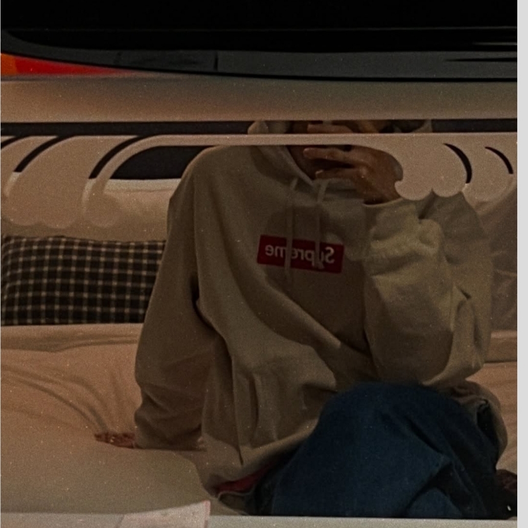 Supreme Box Logo Hooded Sweatshirt Stone - 24FW 착용 스타일 - 2