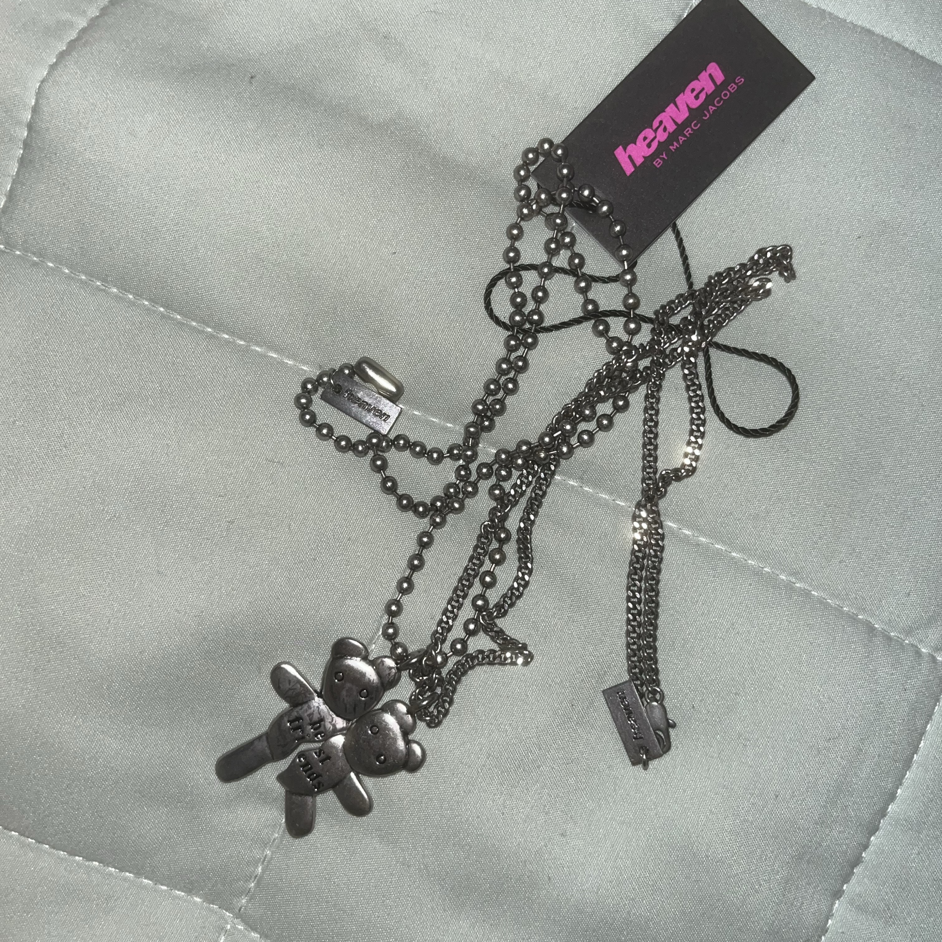 Heaven by Marc Jacobs Friendship Necklace Set Silver Ox (Set of 2) 착용 스타일