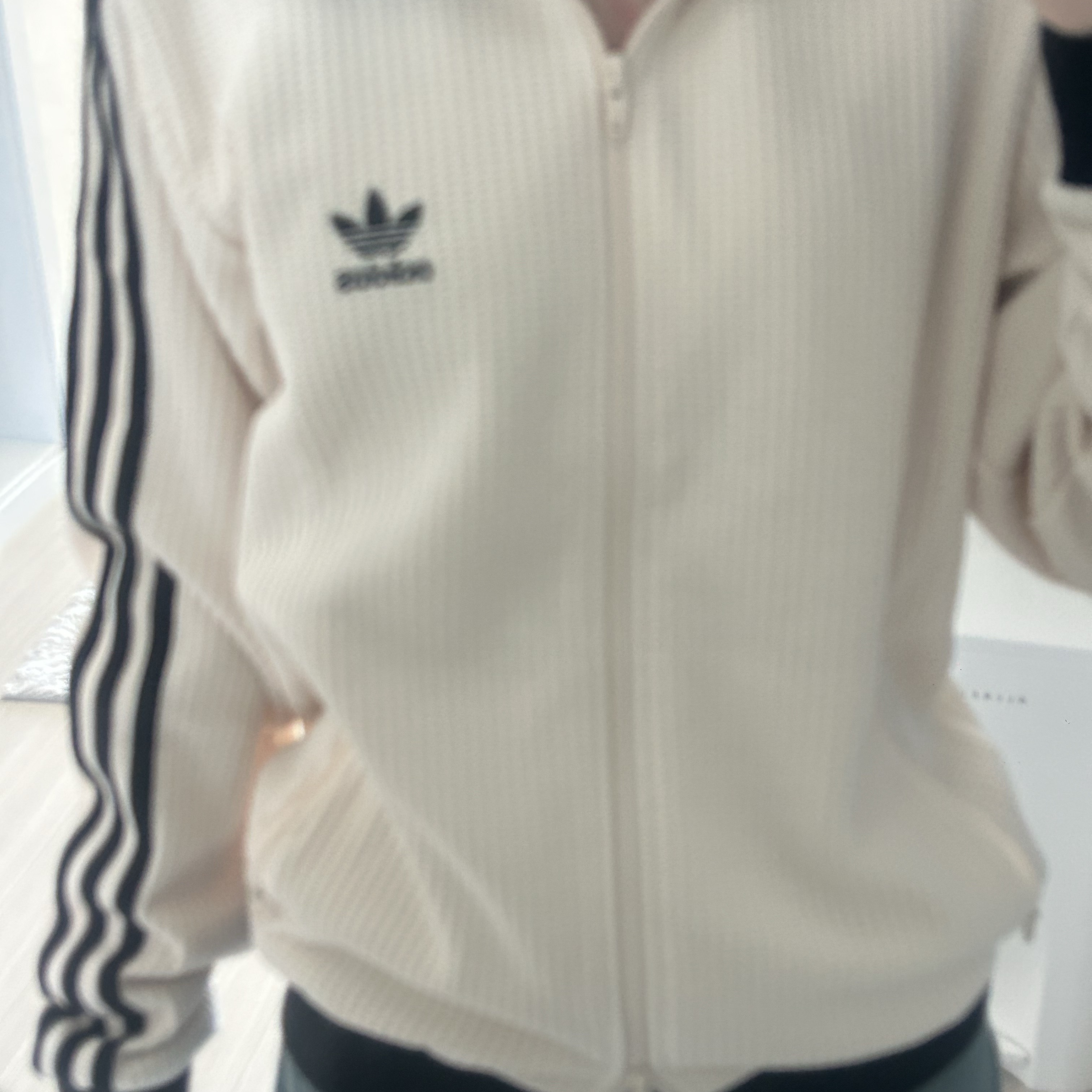 Adidas Waffle Beckenbauer Track Top Wonder White - KR Sizing 착용 스타일 - 1
