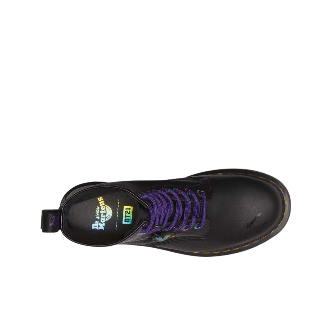 닥터마틴 x BT21 1460 글로스 프린트 이리디센트 포일 엠보스 나파 블랙(Dr. Martens x BT21 1460 Gloss Print Iridescent Foil Emboss Nappa Black) - 2