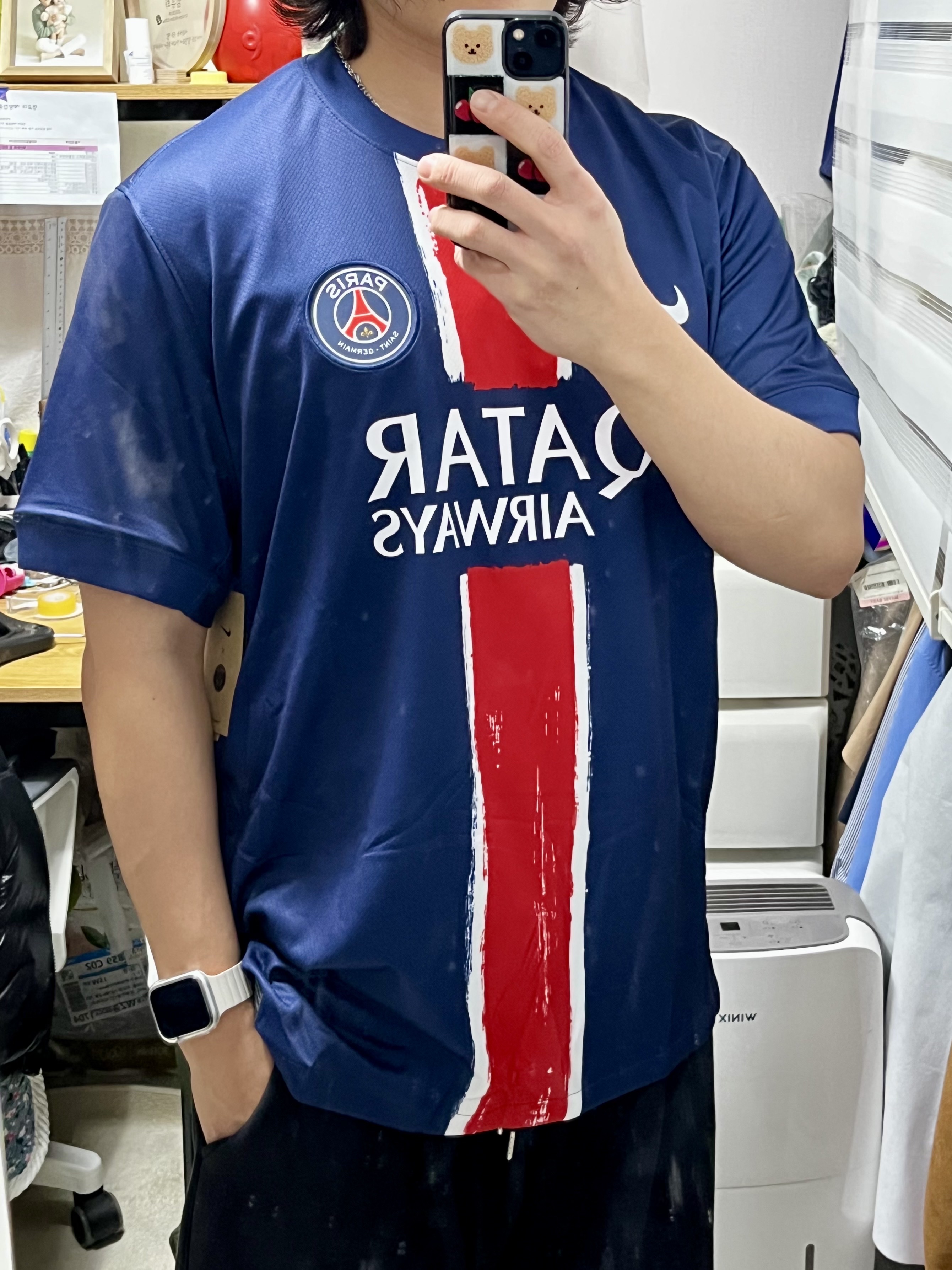 Nike Paris Saint-Germain 2024/25 Dri-Fit Stadium Home Replica Jersey Midnight Navy (Non Marking Ver.) 착용 스타일 - 1