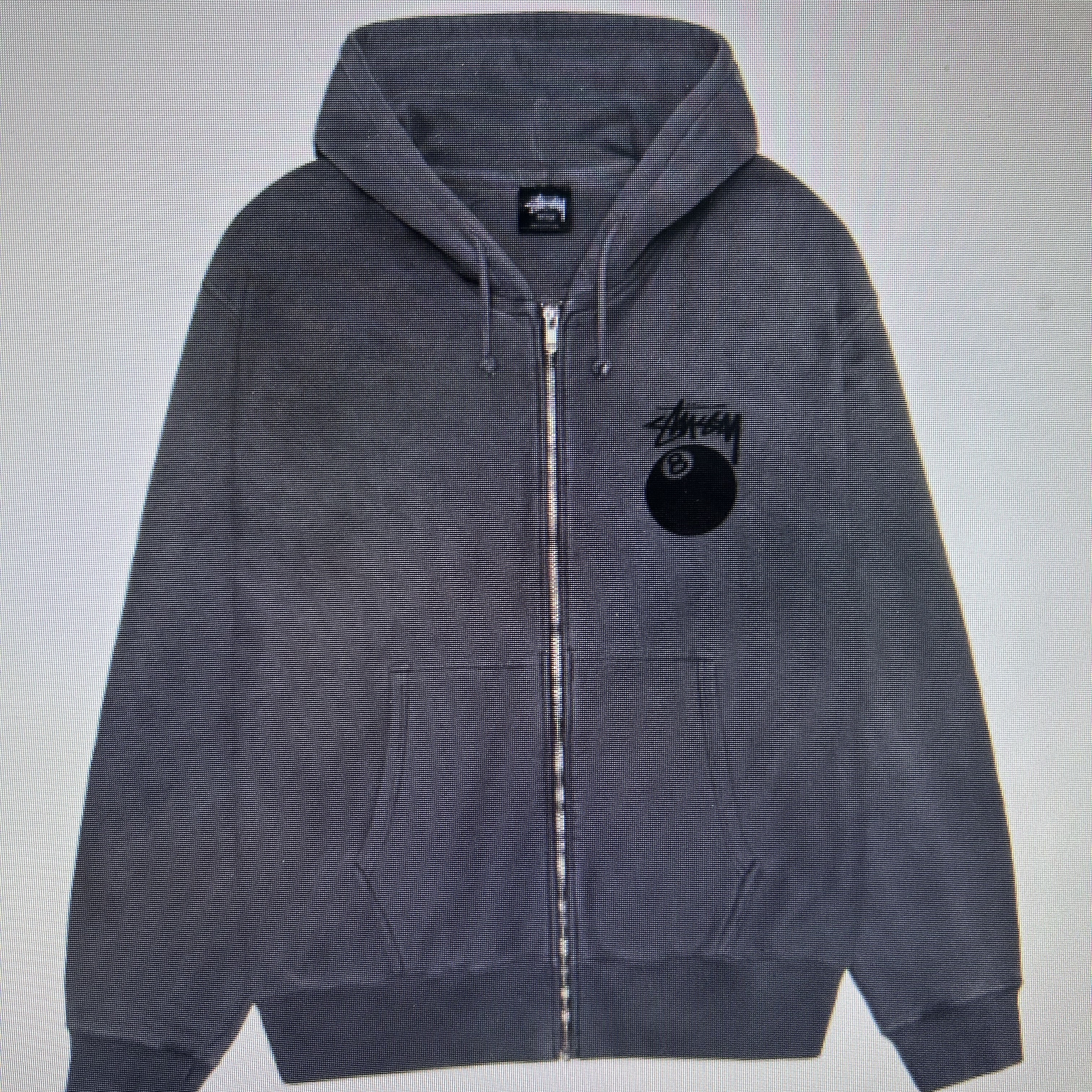 Stussy 8 Ball Pigment Dyed Zip Hoodie Black 착용 스타일