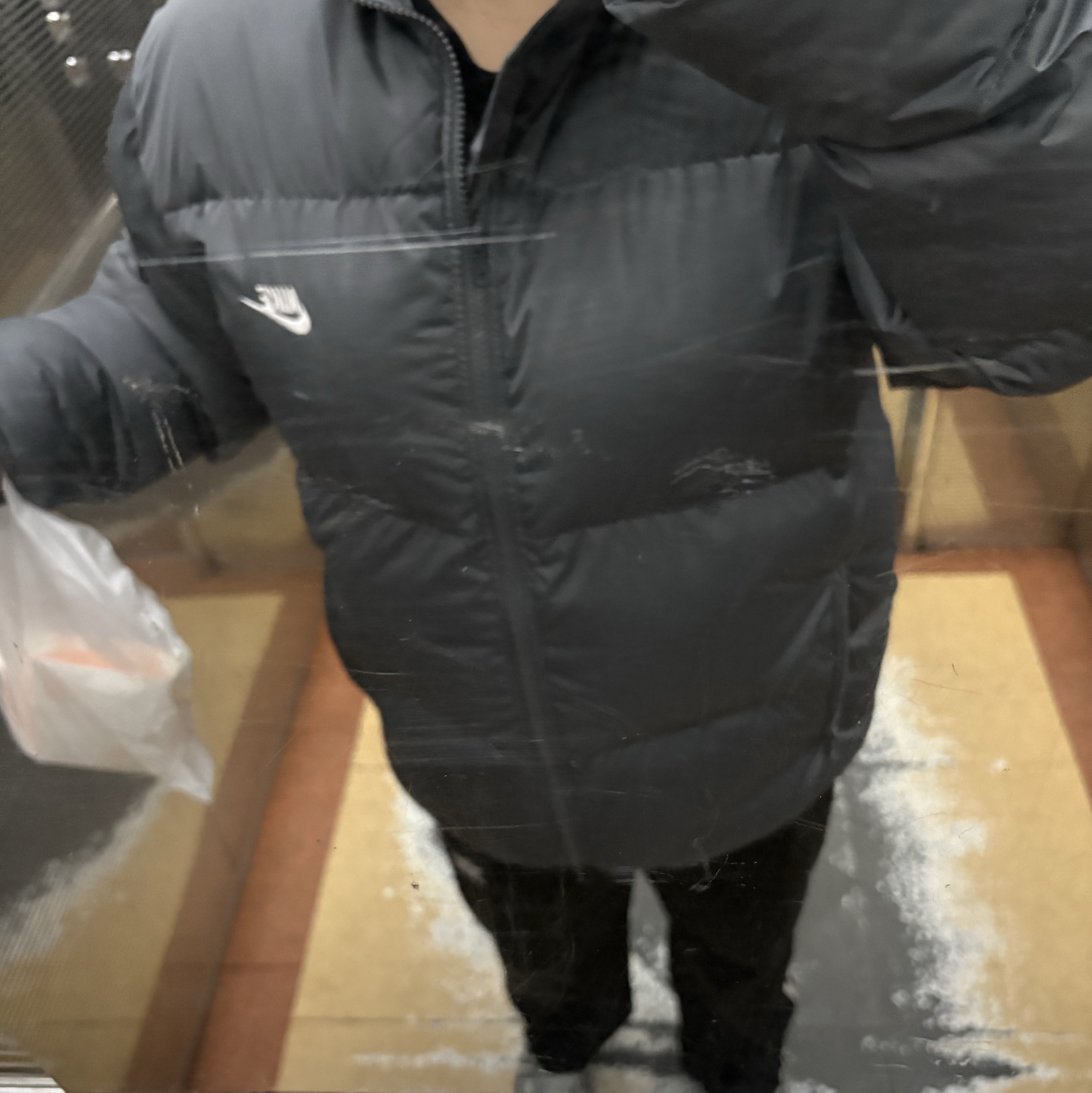 Nike NSW Puffer Jacket Iron Grey - Asia 착용 스타일
