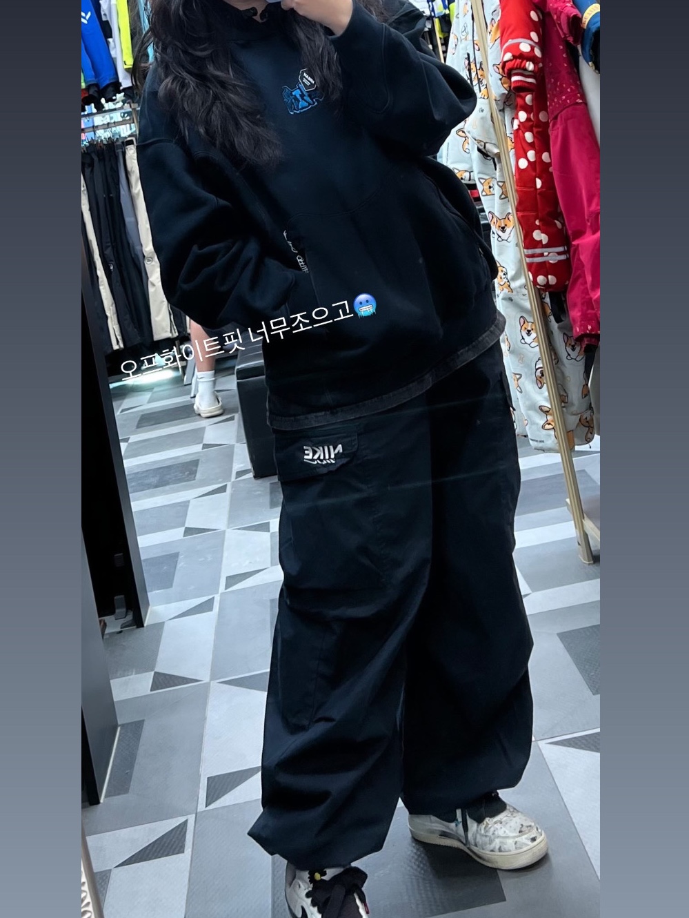 Nike x Off-White NRG Fleece Hoodie Black - Asia 착용 스타일