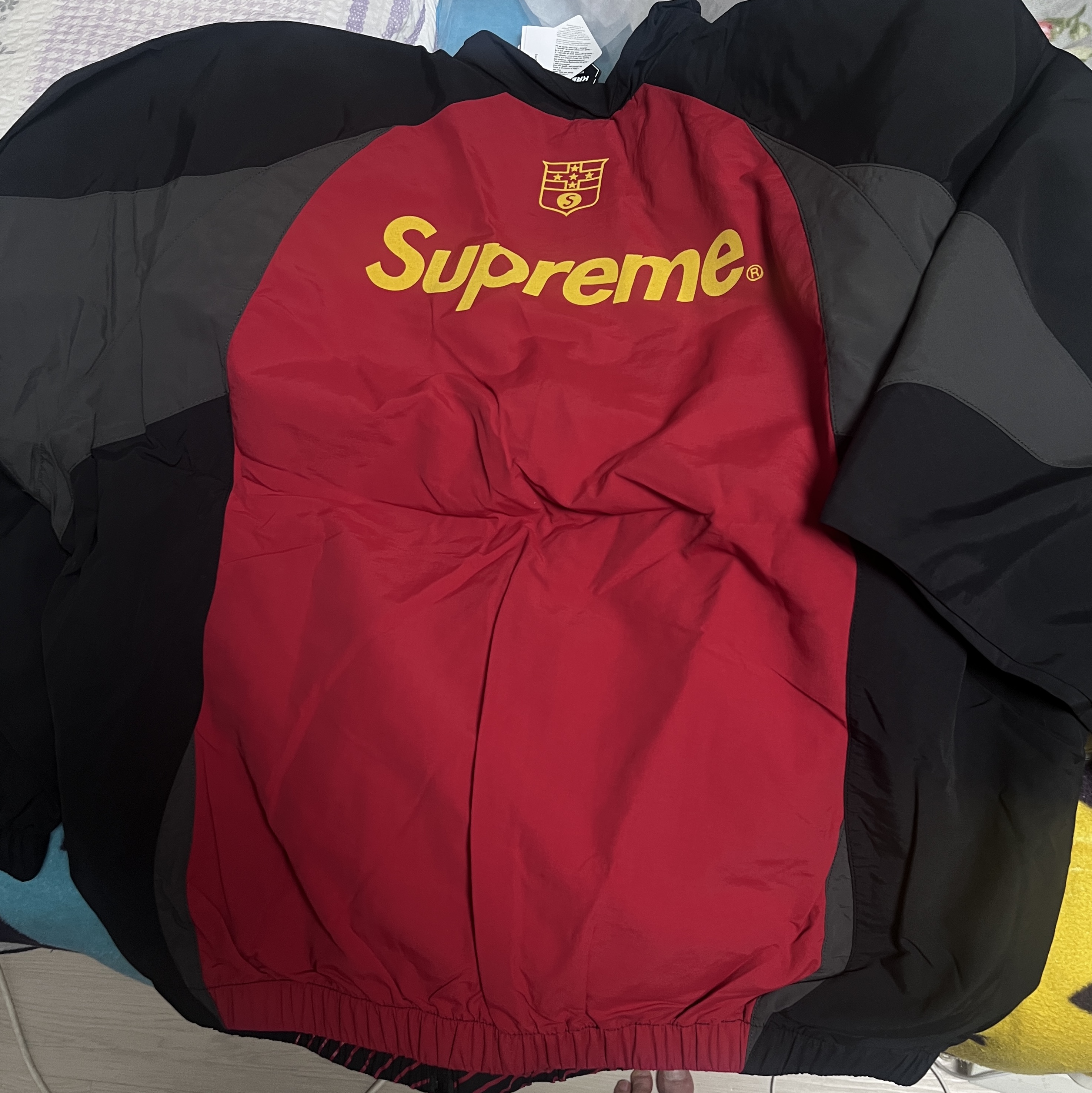 Supreme S Logo Track Jacket Black - 24FW 착용 스타일 - 2