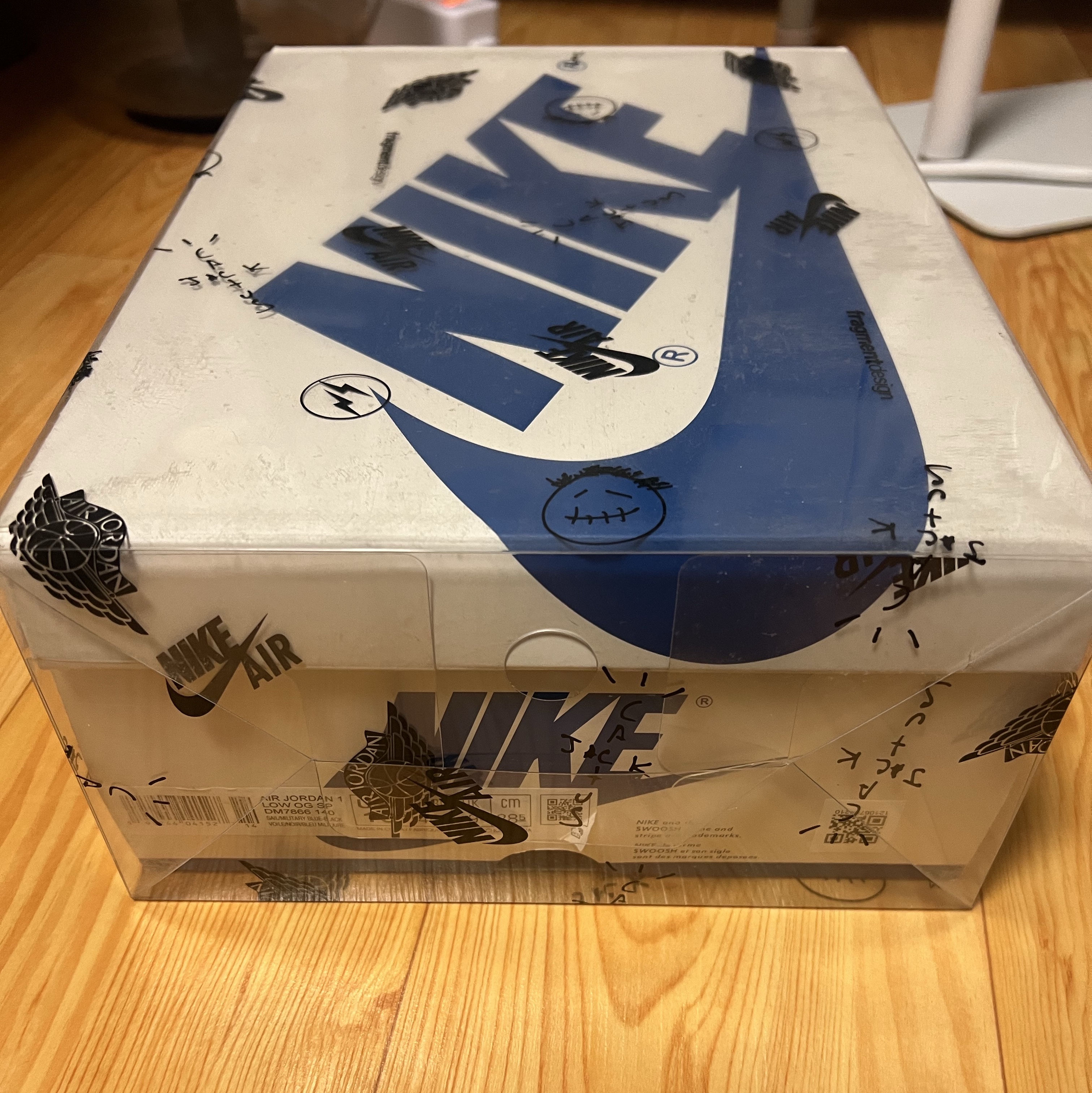 Jordan 1 x Travis Scott x Fragment Retro Low OG SP Military Blue 착용 스타일 - 9