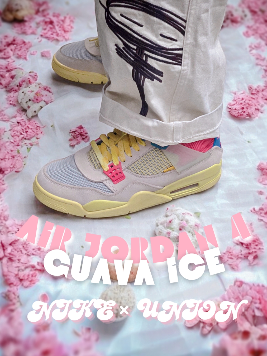 Jordan 4 x Union Retro Guava Ice 착용 스타일