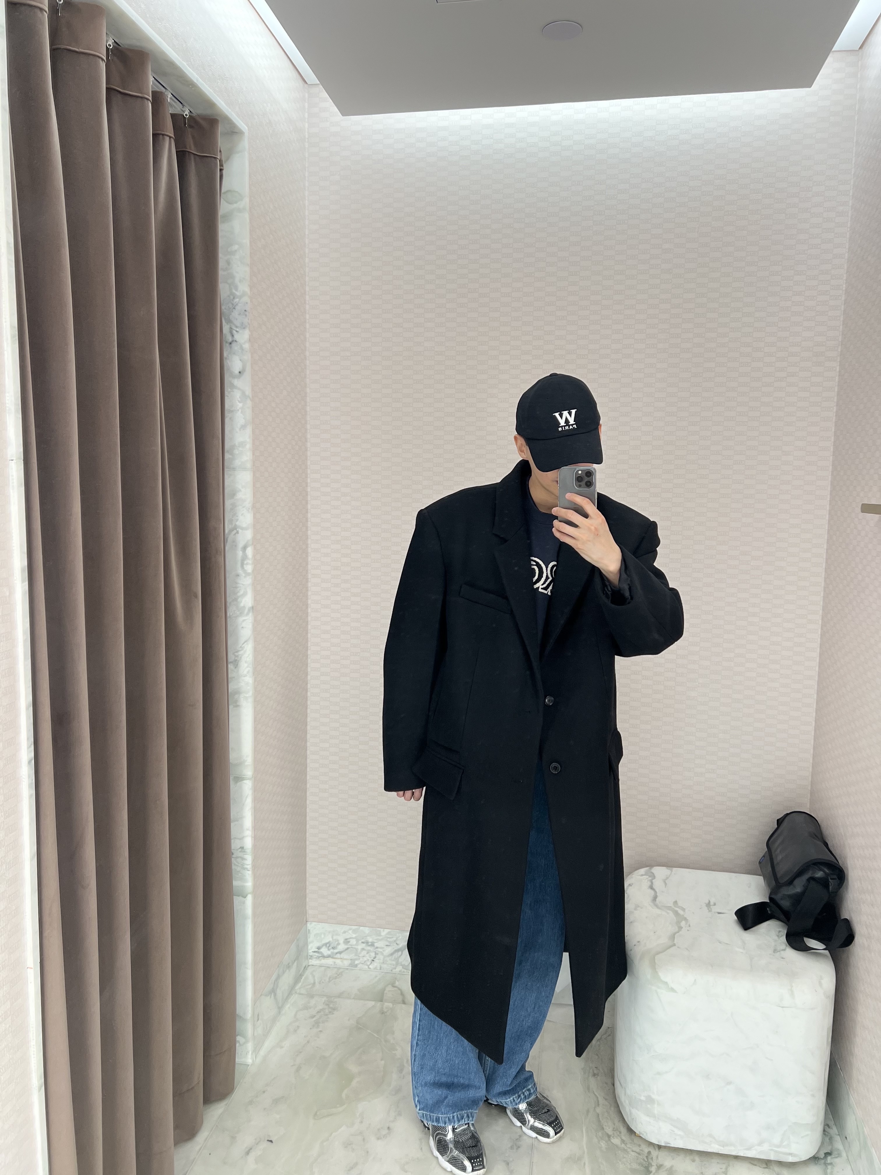 Wooyoungmi Wide Denim Pants Blue - 23SS, Nike x Stussy Air Zoom Spiridon Cage 2 Pure Platinum 착용 스타일 - 2