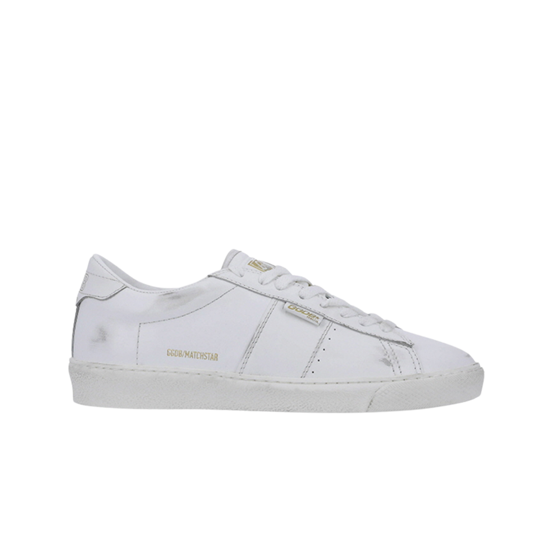 골든구스 매치 스타 샤이니 옵틱 화이트 레더 탭 스니커즈(Golden Goose Match Star Shiny Optic White Leather Tab Sneakers) - 1