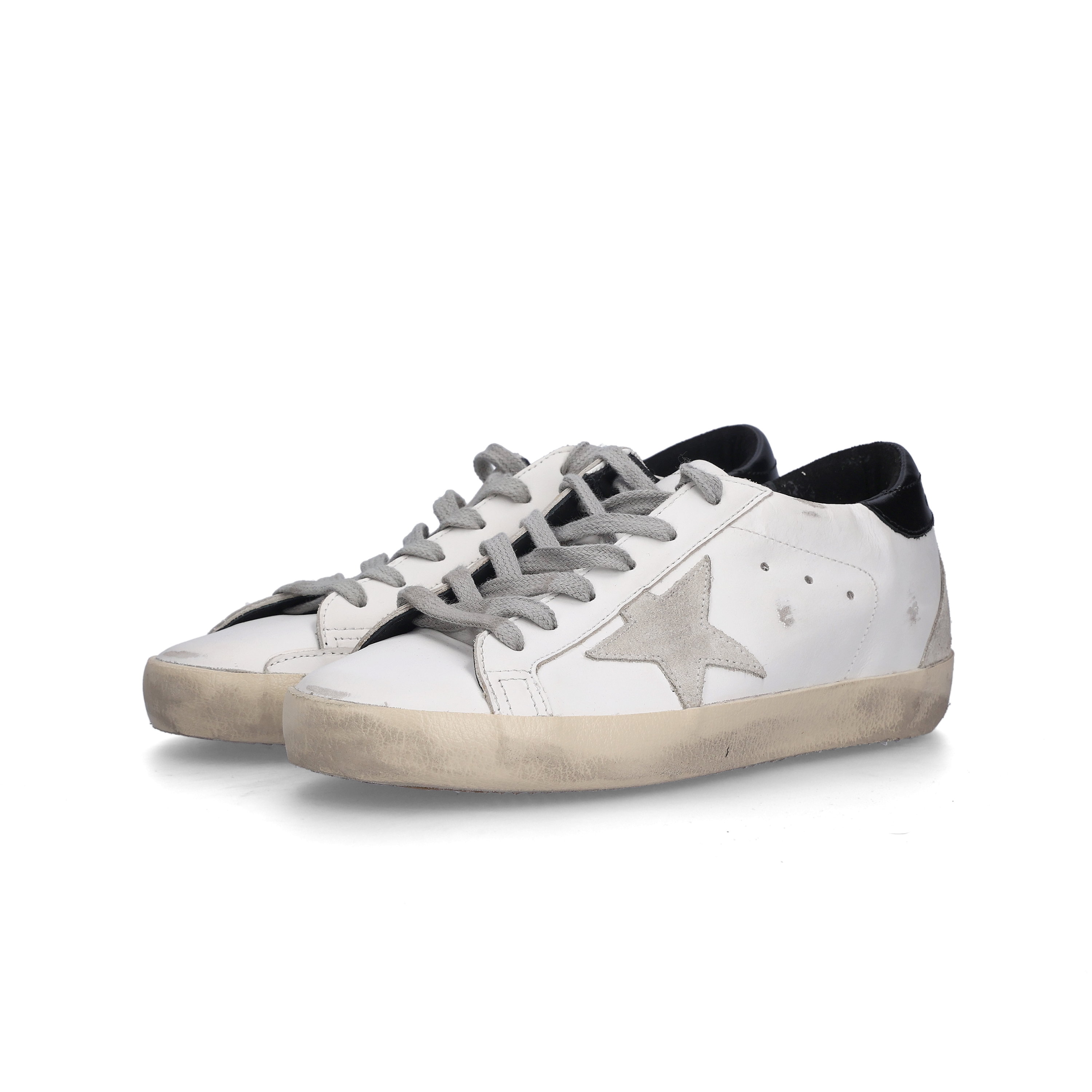 (W) Golden Goose Superstar White Black Heel Tab Sneakers