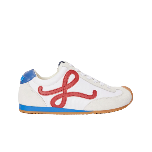 (W) Loewe Ballet Runner 2.0 in Nylon and Calfskin White Red