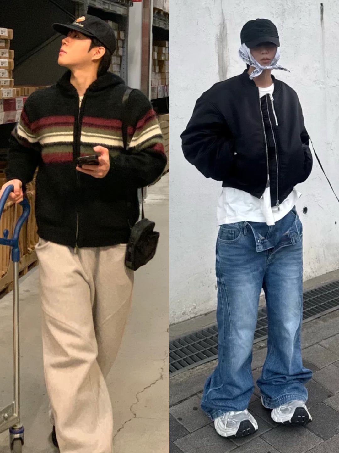 에스티유 스웨이드 페니 로퍼 블랙, (W) 나이키 샥스 R4 화이트 메탈릭 실버 착용 스타일 - 3