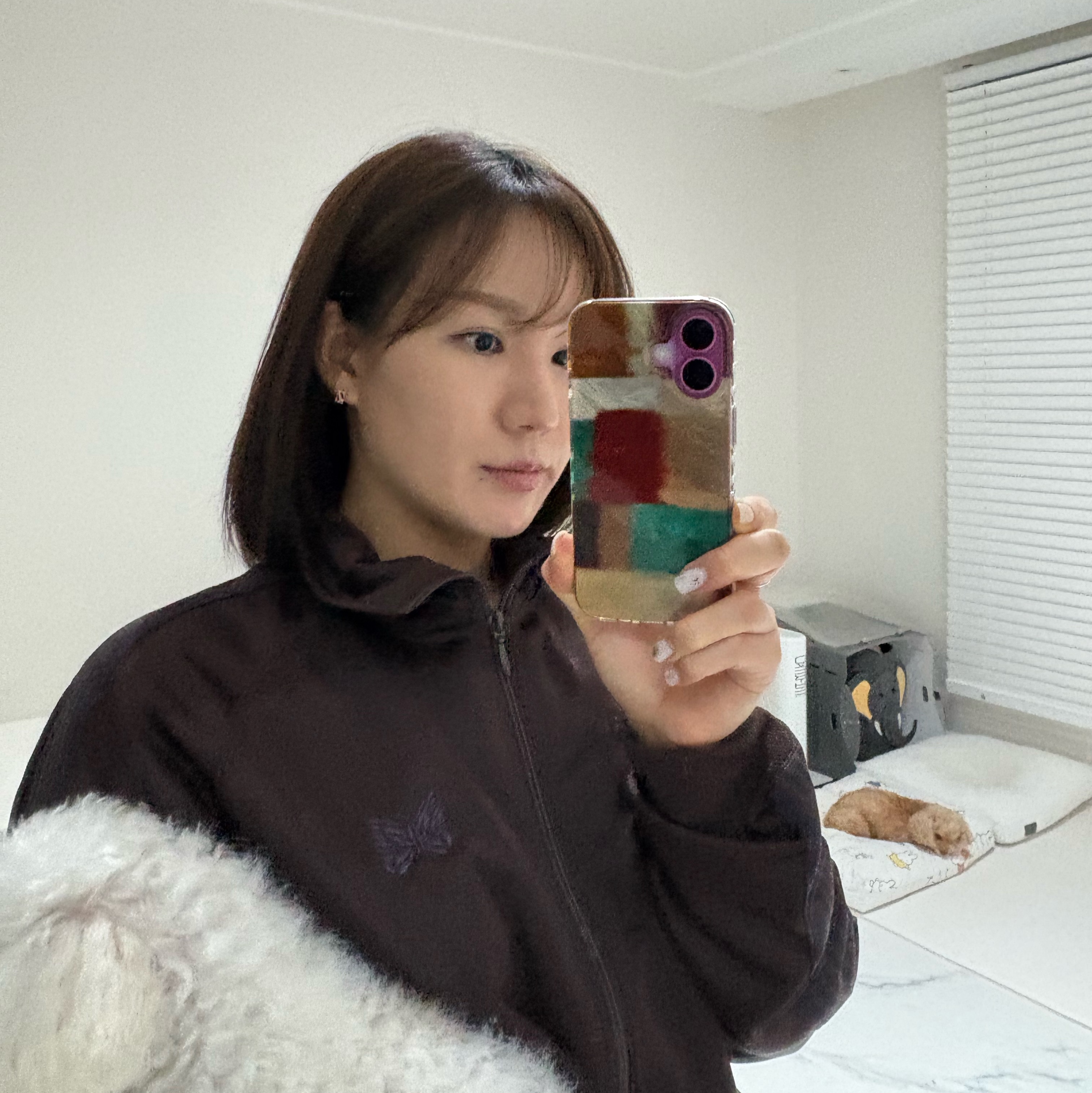 Needles Track Jacket Poly Smooth Dark Purple 착용 스타일