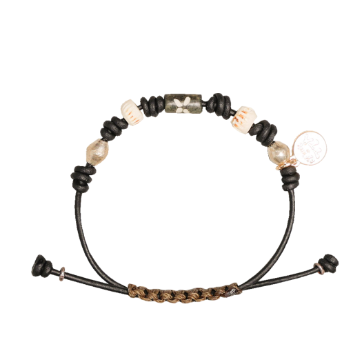 ★tow tow archive★ New Ethnic Wave Bracelet Black TBH42ABTB 토우토우아카이브 그릿 레더 팔찌 블랙 | TOWTOW.ARCHIVE | KREAM