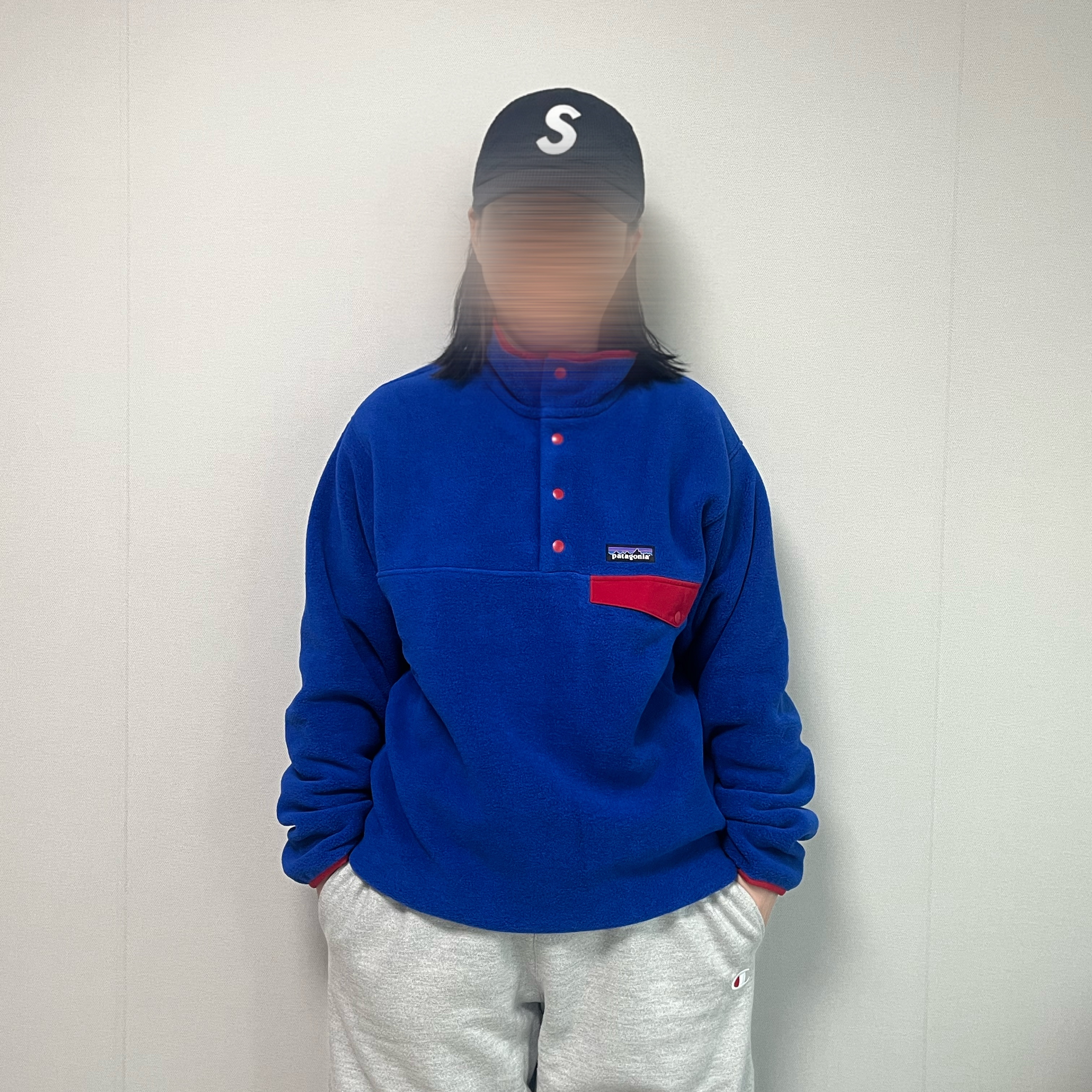 Patagonia Synchilla Snap-T Fleece Pullover Passage Blue, IAB Studio Rugby Sweatshirt Gray - 23FW 착용 스타일 - 1