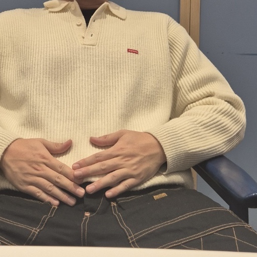 Supreme Small Box Polo Sweater Ivory - 23FW, Kapital Thin Canvas Lumber Pants Black 착용 스타일