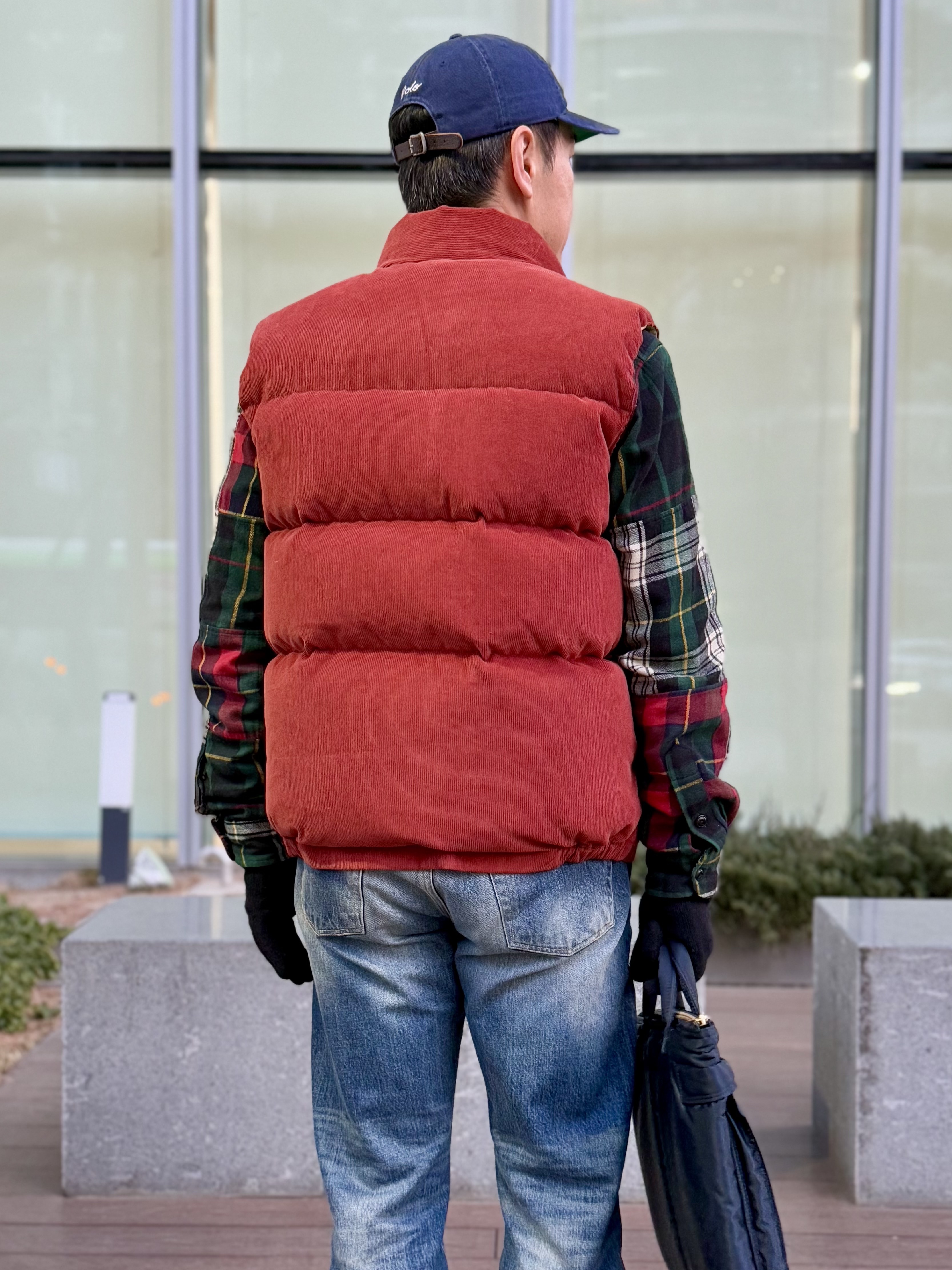 Porter All New Tanker Short Helmet Bag Iron Blue, Paraboot Chambord Tex Lisse Cafe 착용 스타일 - 3