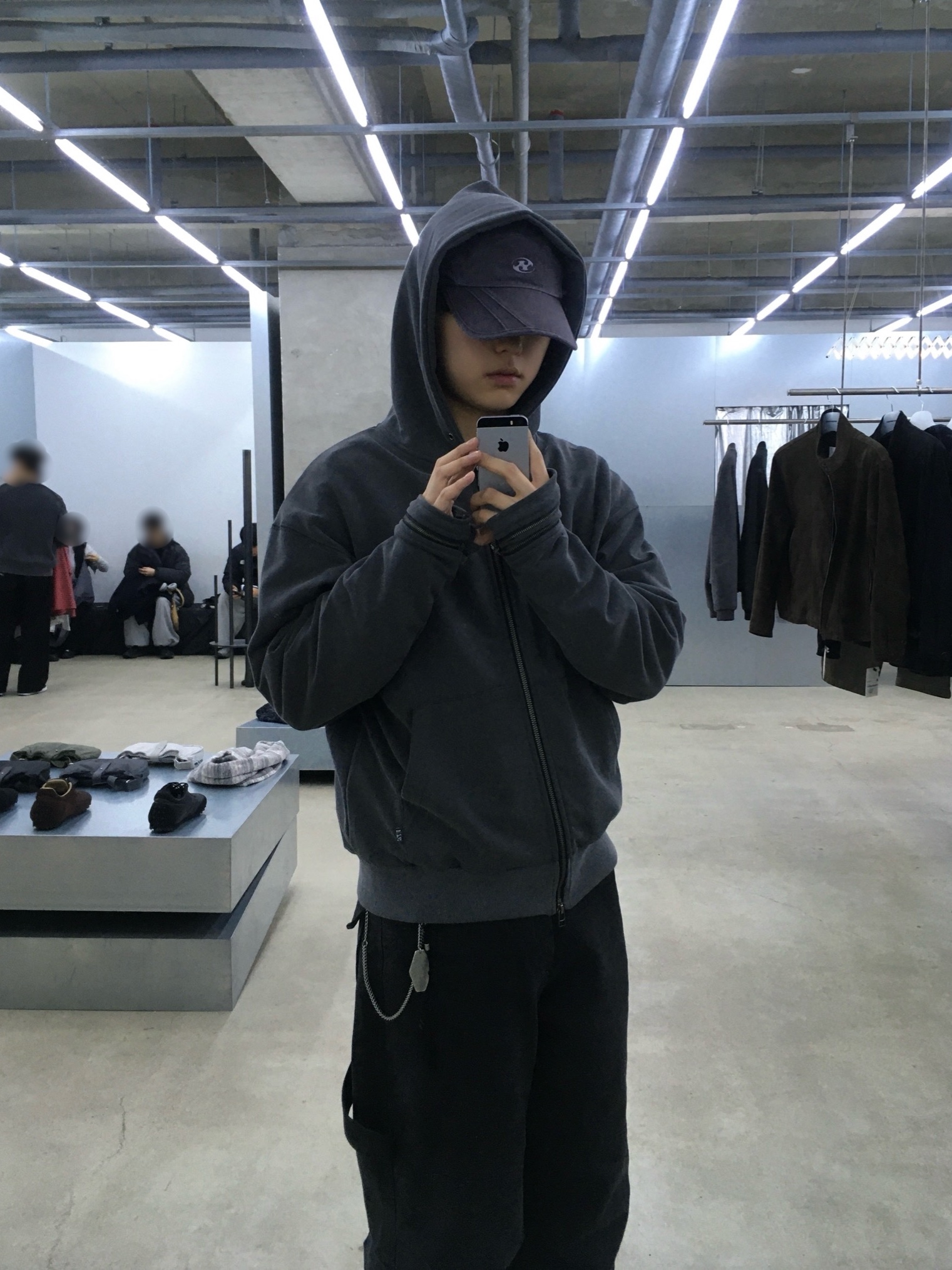 Sansan Gear Faded Washing Cap Charcoal, Asics x Unaffected Gel-Kayano 20 Obsidian Grey Black 착용 스타일 - 1