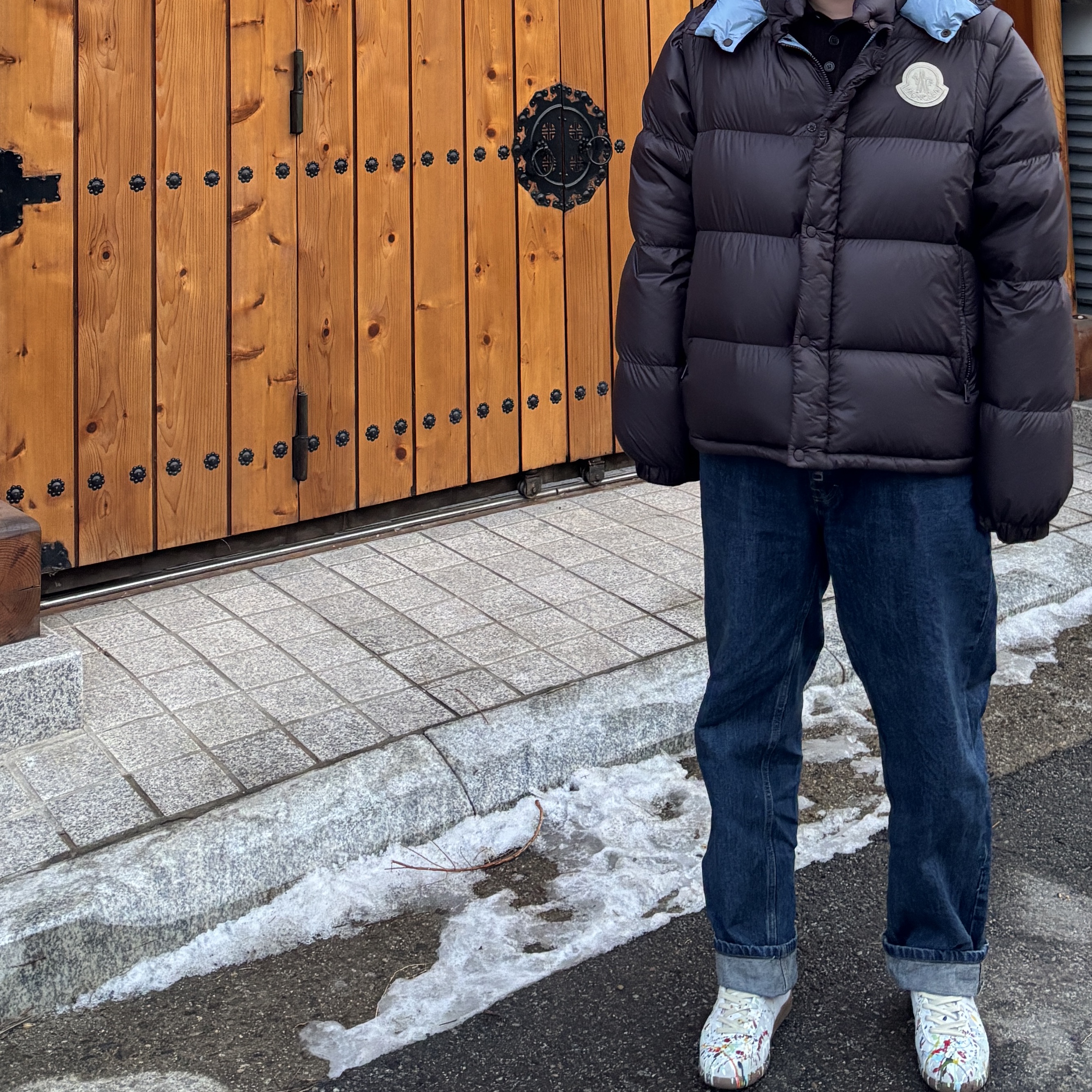 Moncler Cyclone 2-In-1 Down Jacket Brown - 24FW 착용 스타일 - 1