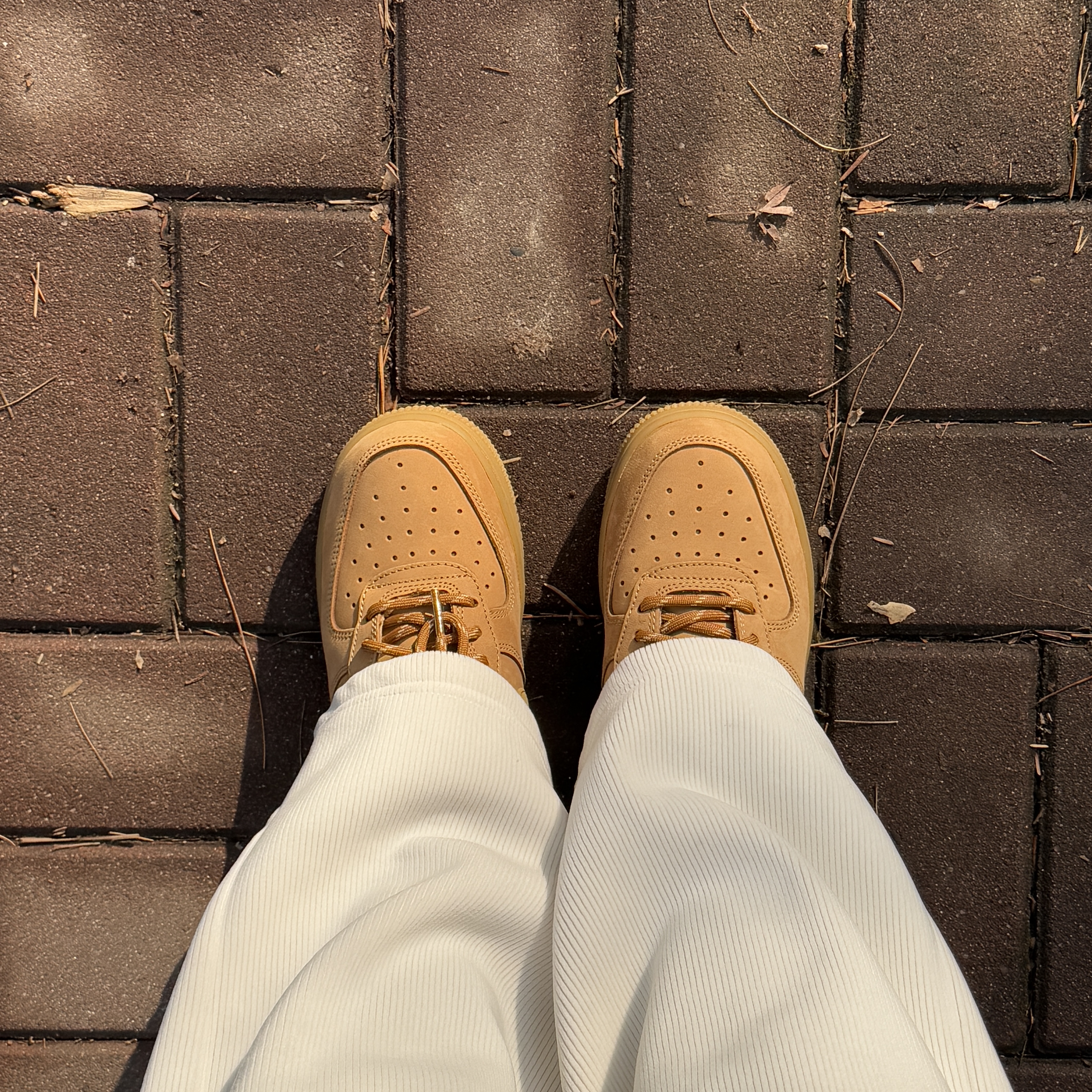 (W) Nike Air Force 1 '07 WB Flax Wheat 착용 스타일