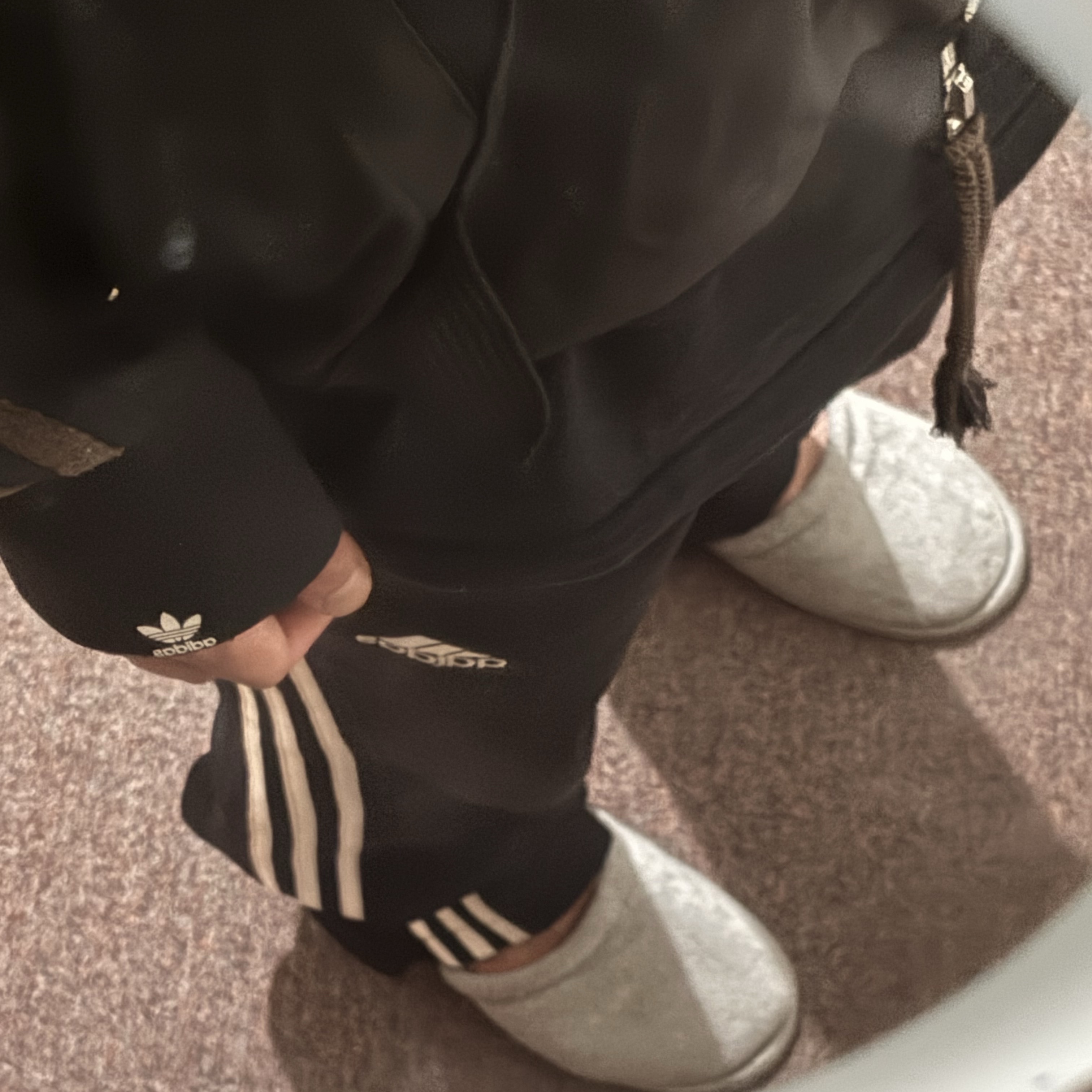 Adidas x Song for the Mute Track Jacket Black - KR Sizing, Stussy Stock Cuff Beanie Black 착용 스타일 - 4