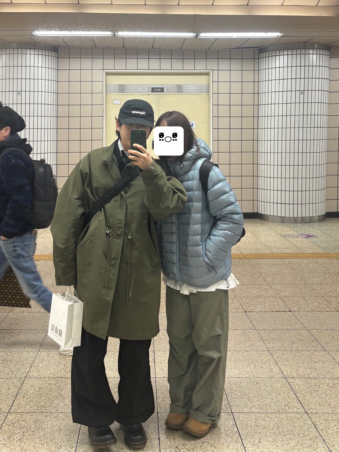 Dr. Martens 1461 Smooth Black, Supreme Military Camp Cap Black - 24SS 착용 스타일 - 1