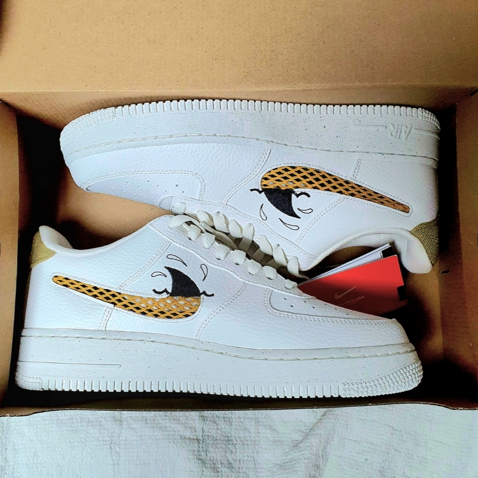 Nike x Peaceminusone Kwondo1 White, Jordan 1 Mid Cement Grey True Blue 착용 스타일 - 3