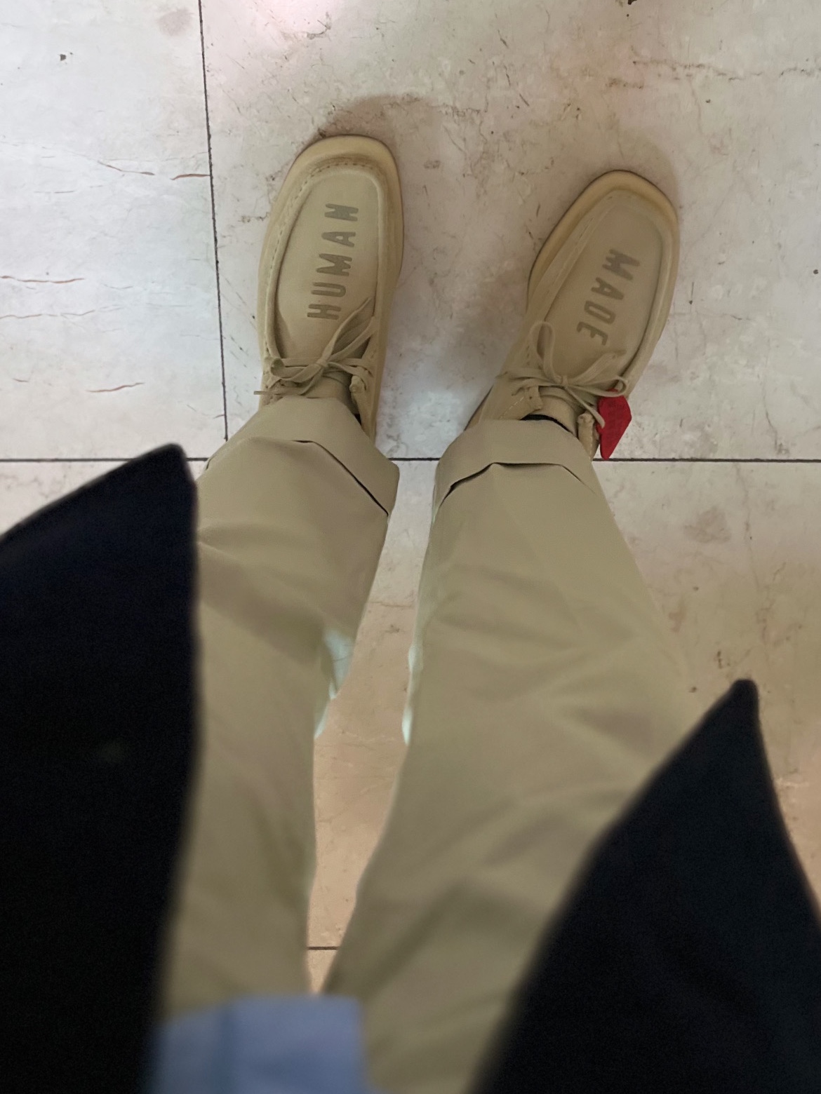 Clarks x Human Made Wallabee Made Beige 착용 스타일