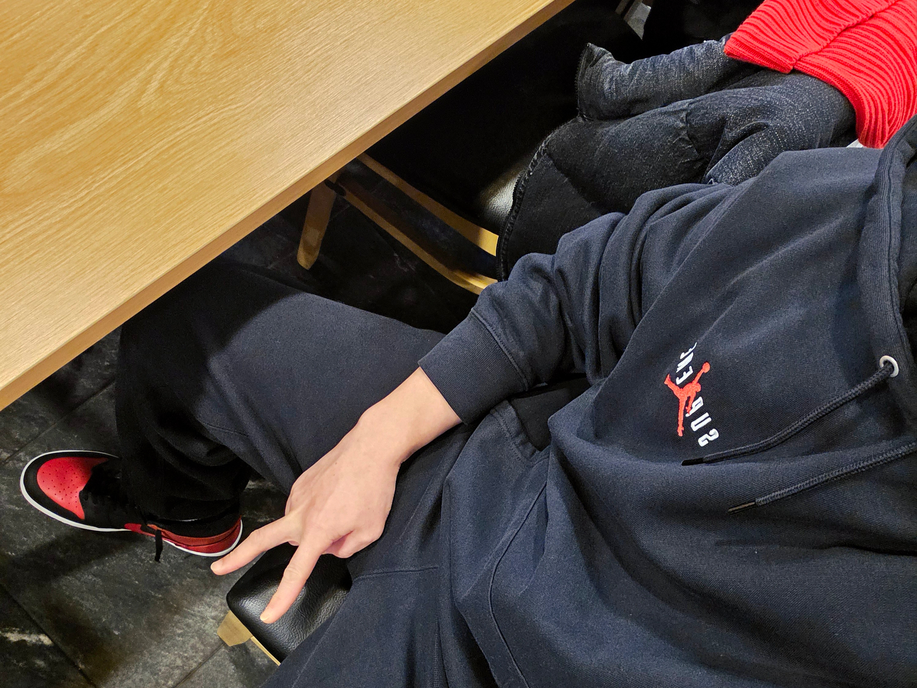 Jordan 1 High 85 Bred, Supreme x Jordan Hooded Sweatshirt Black - 24FW 착용 스타일 - 8