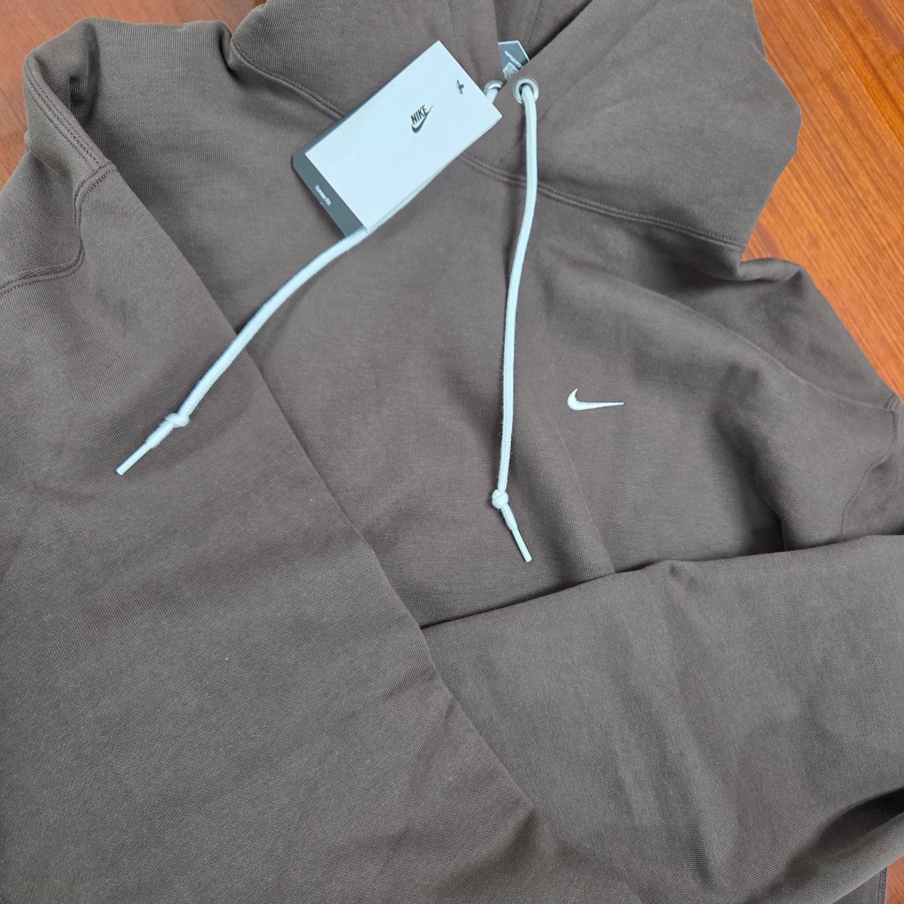 Nike Solo Swoosh Fleece Hoodie Baroque Brown - Asia 착용 스타일