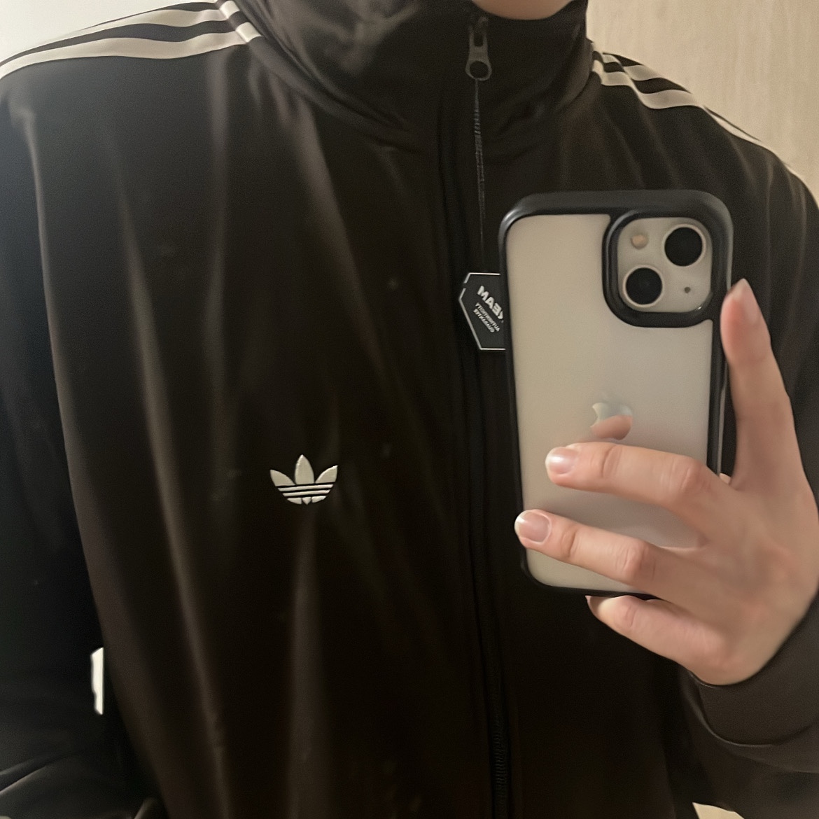 Adidas Originals Track Jacket Gender Neutral Dark Brown Wonder White - KR Sizing 착용 스타일 - 1