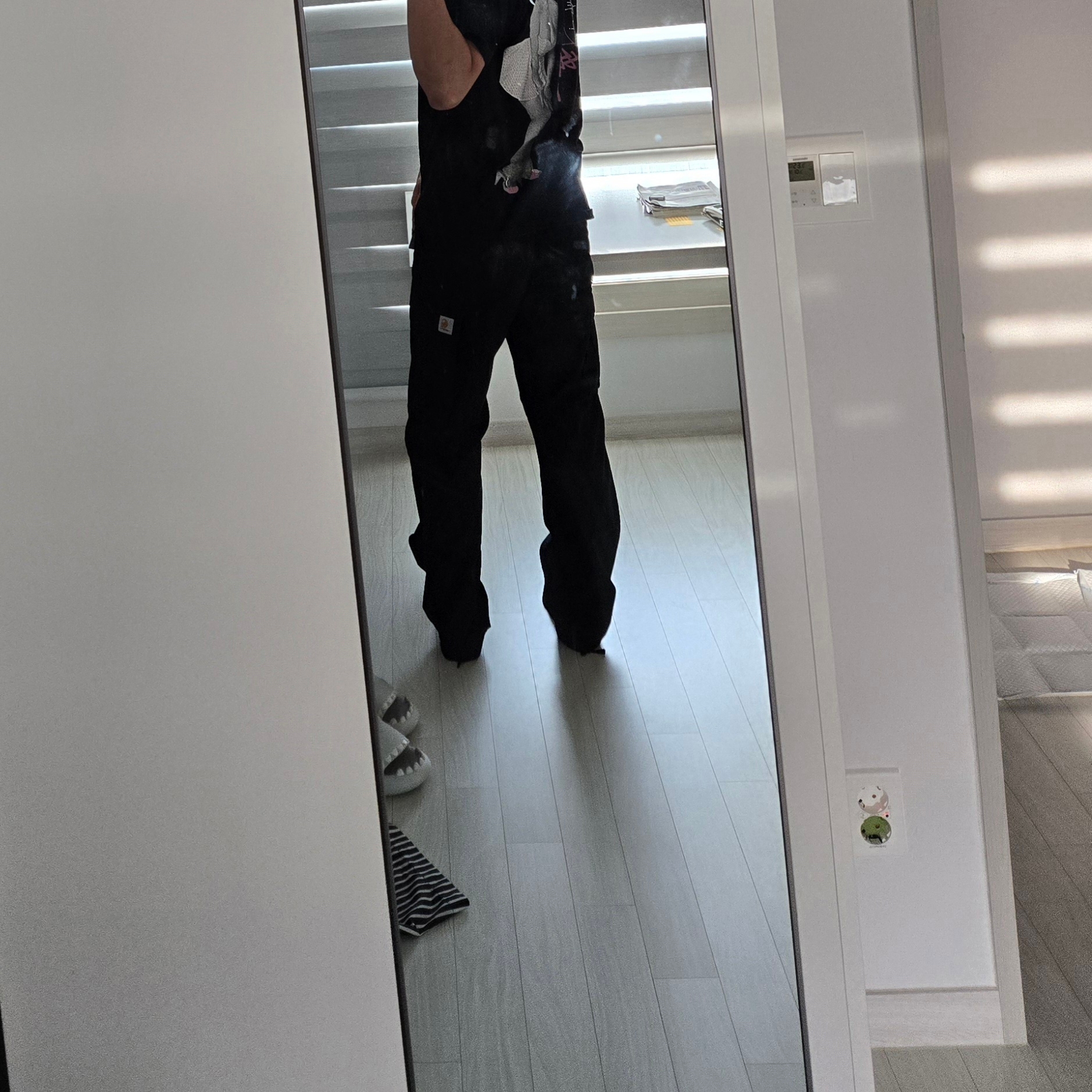 Carhartt WIP Columbia Ripstop Regular Cargo Pants Black 착용 스타일
