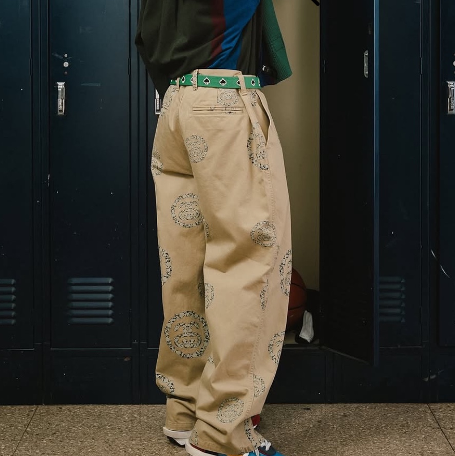 Stussy x Denim Tears Needle Point Belt Brown 착용 스타일