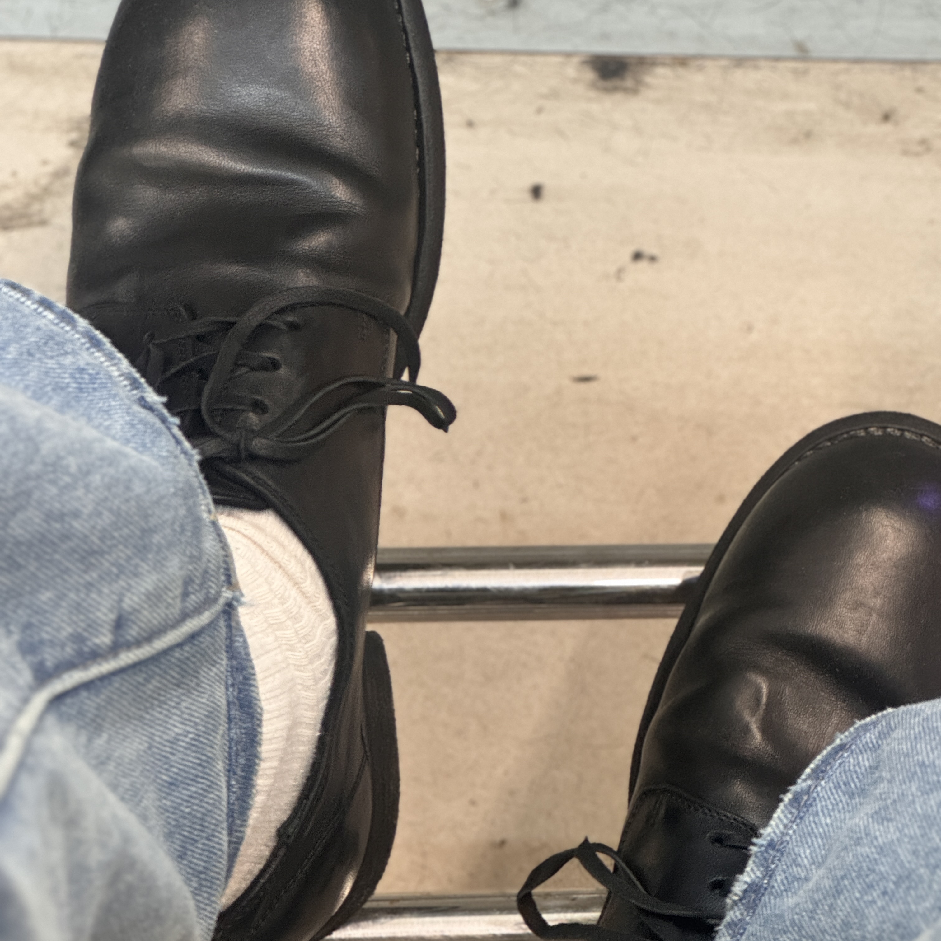 Guidi 992X Horse Full Grain Leather Derby Black 착용 스타일 - 4