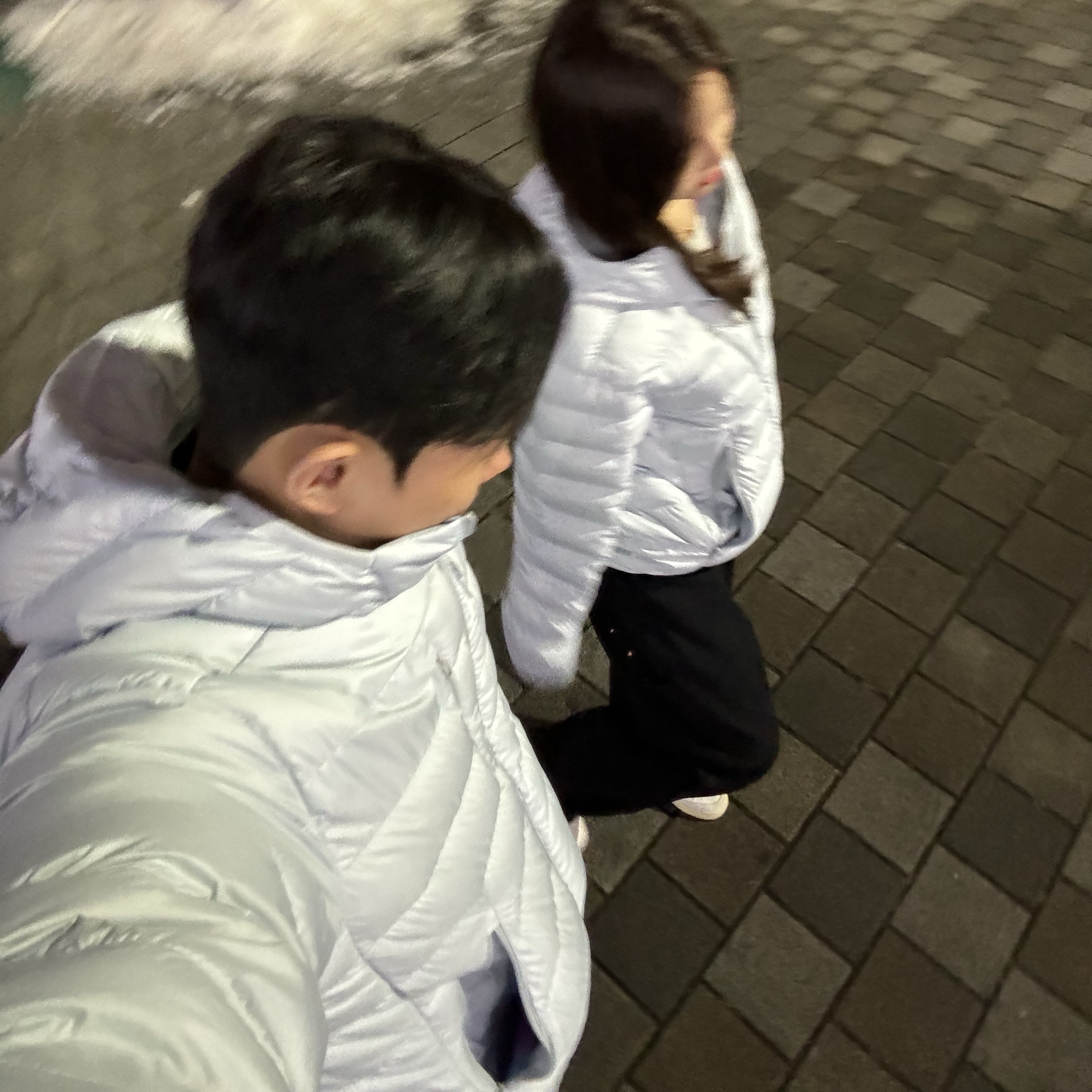 Musinsa Standard City Leisure Hooded Light Down Jacket Cloudy Blue 착용 스타일